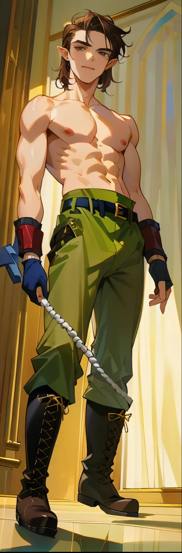 Huge muscles,((Huge erect penis)),Ashton,Robe,Red Dragon and Red Dragon,Two Dragons,紫のRobeに青いマント,Black Bandana,Her hair is chestnut brown and medium-long and straight.,Wield a small sword,Massive ,A crying face enduring pain,宝石の装飾がついたRobe留め,Bodysuits,Black light,Devil horns