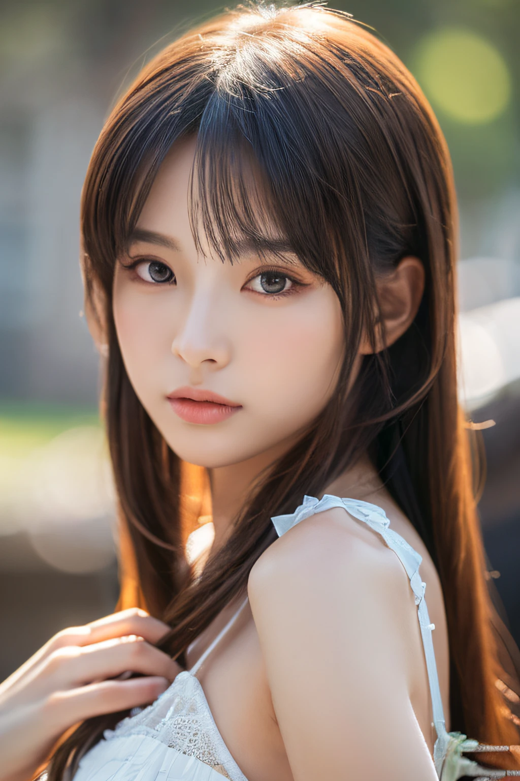  (8k, RAW Photos, highest quality, masterpiece:1.3), (Realistic, photo-Realistic:1.4), (Highly detailed 8k wallpaper), Sharp focus, Depth of written boundary,
 Japanese Idols,very cute, ,(Long and straight hair :1.3 ), Upper Body, Highly detailed face and eyes,(Shiny skin:1.2),Cinema Lighting, Soft Light, Blur the background, Bokeh , ( Dynamic pose:1.3), (It&#39;s snowing outside、A winter café with a warm fireplace inside)