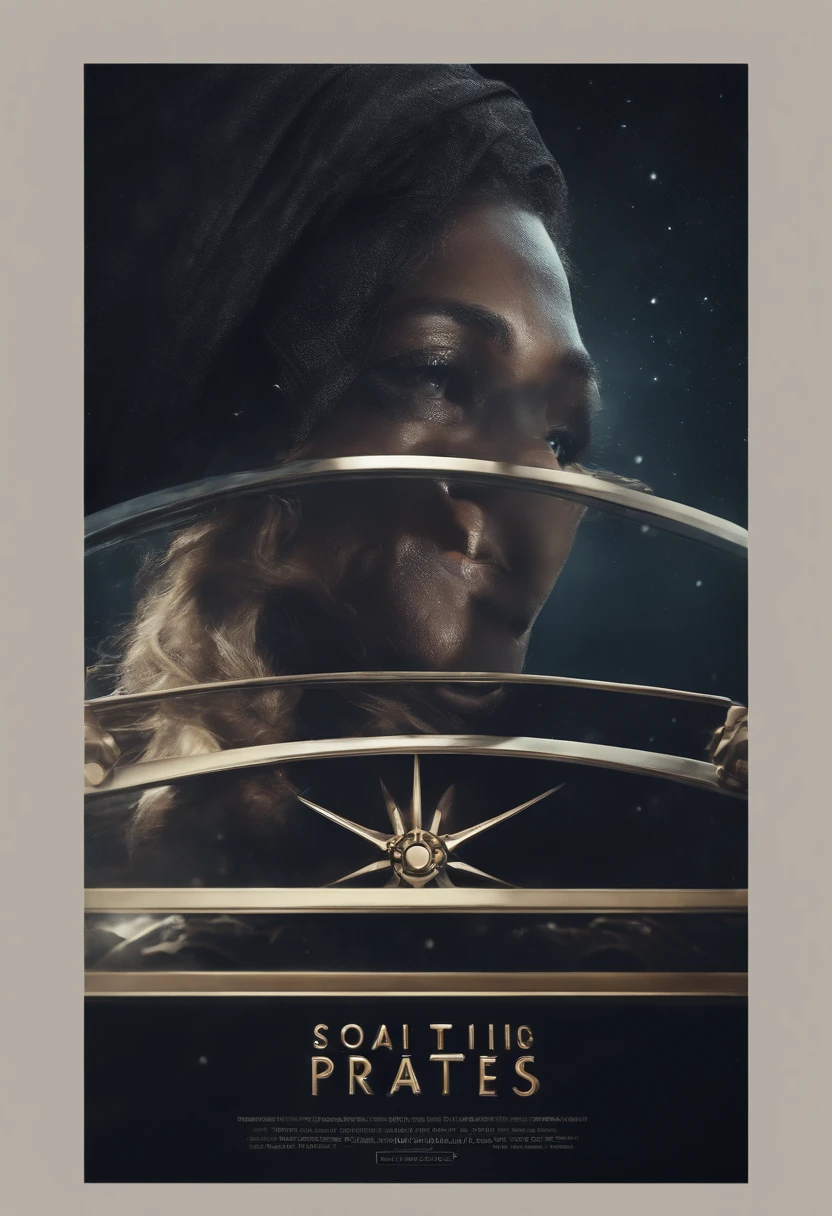Cinematic portraits of Futuristic space pirates from the year 2741 sailing through space, intricate detail, pirate themed, dirty