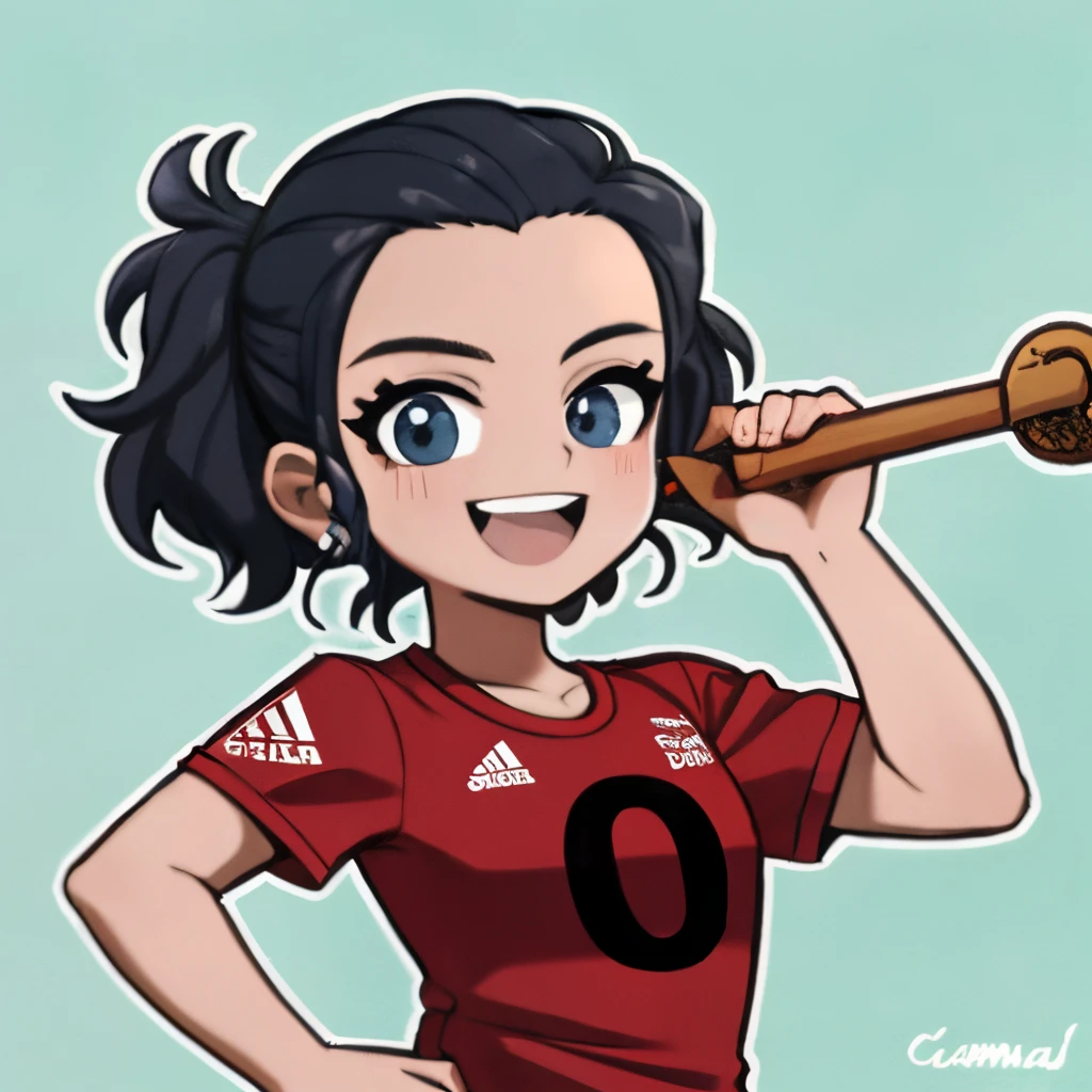 Wandinha com a camisa do flamengo
