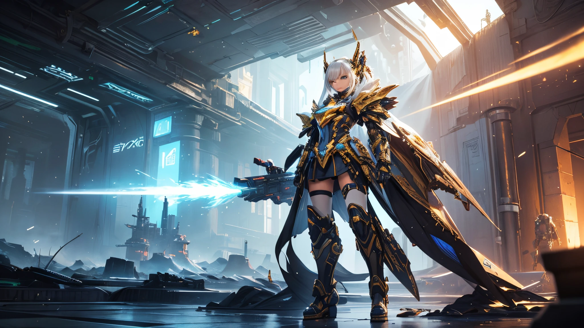 Full body shot,1girl, gold scifi mech suit, intricate detail, Snow Mountain, Japna Gundam, full body image, Standing, unreal Engine, DOF, Super-Resolution, Megapixel, Cinematic Lightning, Anti-Aliasing, FKAA, TXAA, RTX, SSAO, Post Processing, Post Production, Tone Mapping, CGI, VFX, SFX, Insanely detailed and intricate, Hyper maximalist, Volumetric, ultra photorealultra-detailed intricate details, Super detailed, Full color Volumetric lightning, Realistic, Hyper realistic, Photorealistic, Unreal Engine, 8K --ar 16:9 --niji 5
