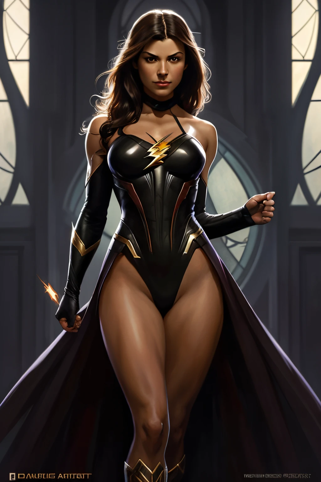 Mujer el flash dc comics, oscuro, intrincado, elegante, muy detallado, Pintura digital, Artstation, arte conceptual, smooth and sharp focus, illustration, arte de artgerm y greg rutkowski y alphonse mucha y william - adolphe bouguereau