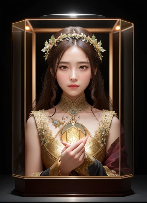 (knollingcase:1), labelled, overlays, oled display, annotated, technical, knolling diagram, technical drawing, display case, dramatic lighting, glow, dof, reflections, refractions,
(symmetry:1.1) (portrait of floral:1.05) a woman as a beautiful goddess, (assassins creed style:0.8), pink and gold and opal color scheme, beautiful intricate filegrid facepaint, intricate, elegant, highly detailed, artstation, smooth, sharp focus