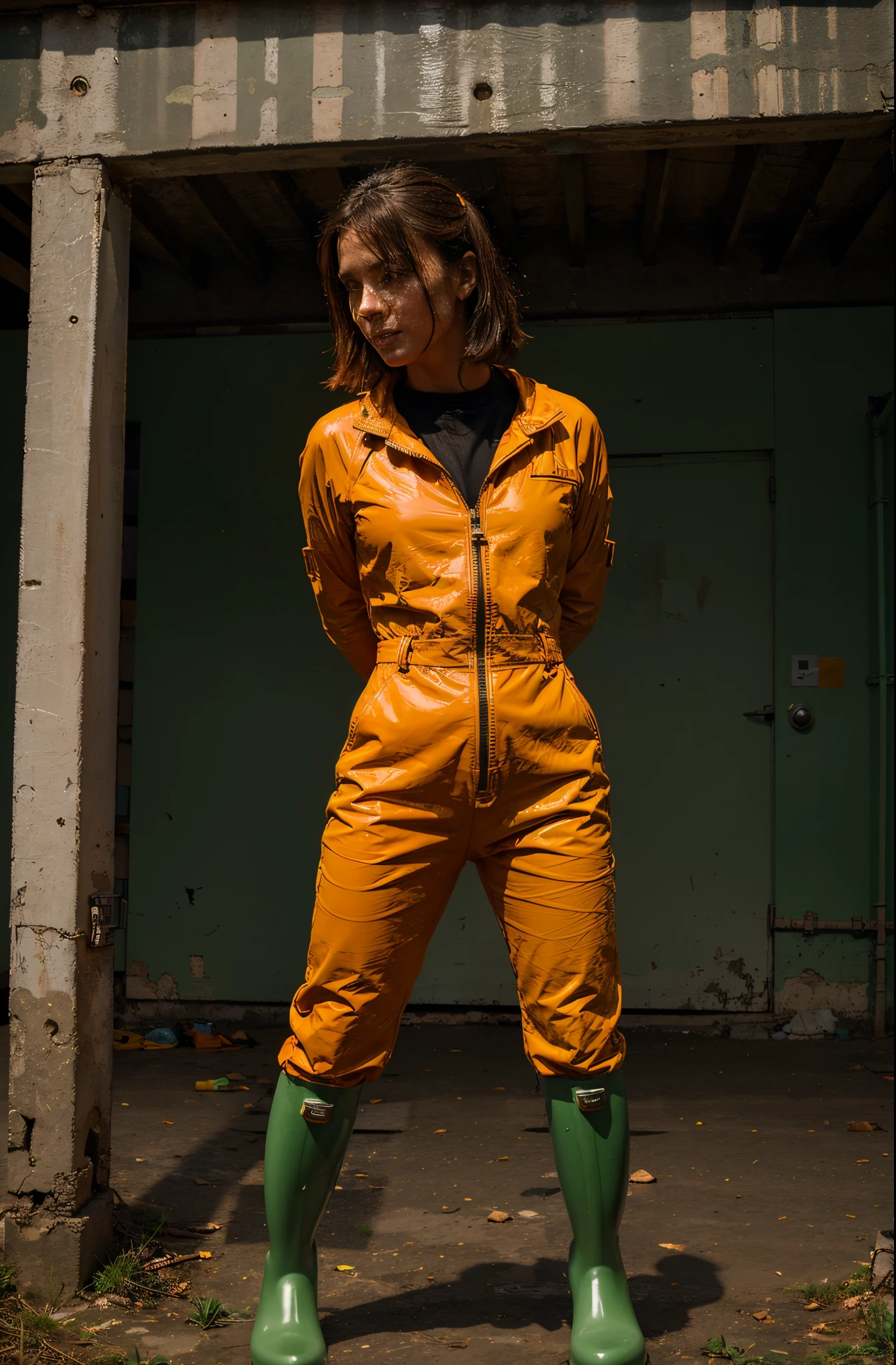 green Hunter rubber boots