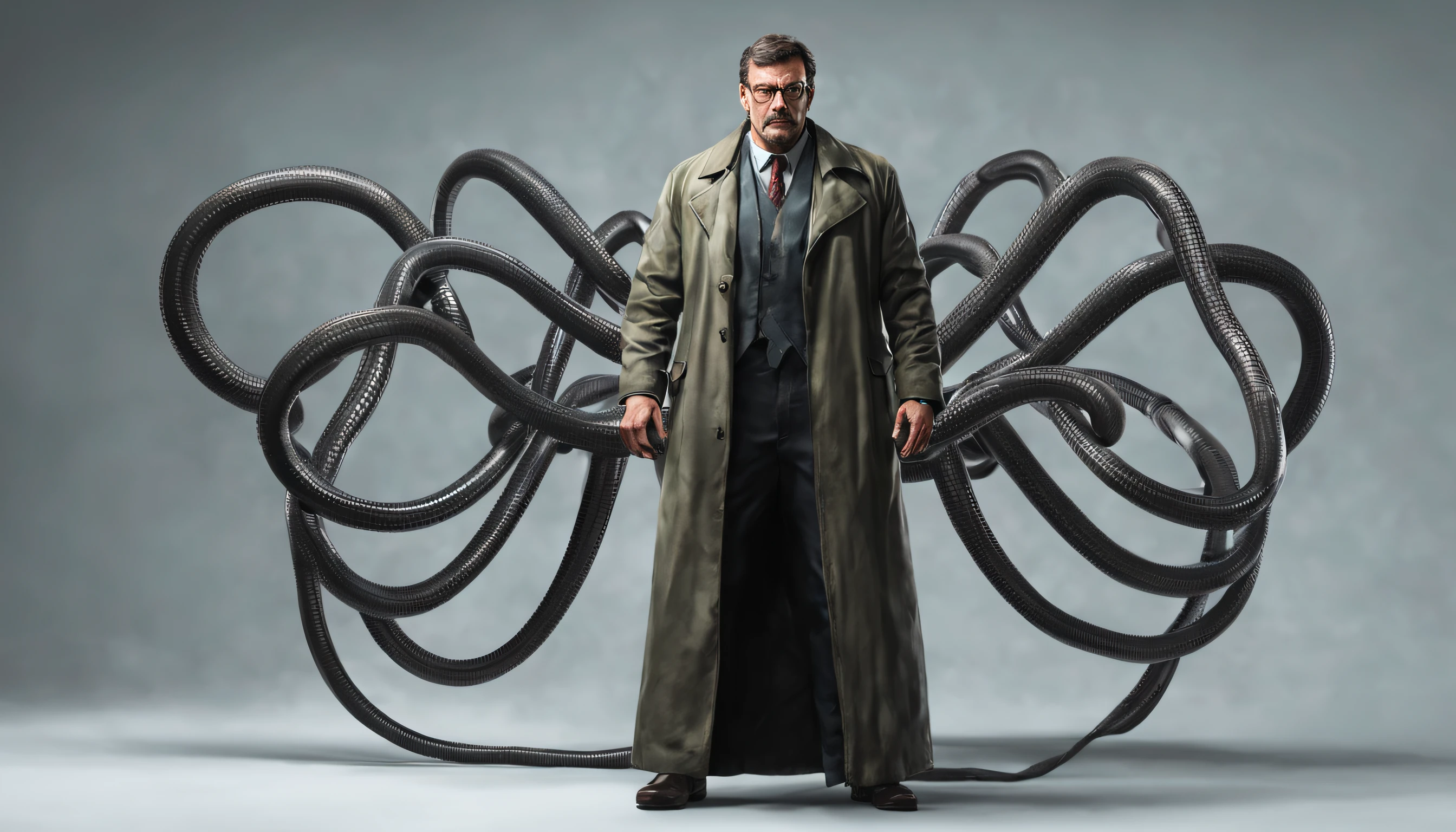 a full body of Doctor Octopus ,intrinsic details,masterpiece,hyper realistic, hd, 8k