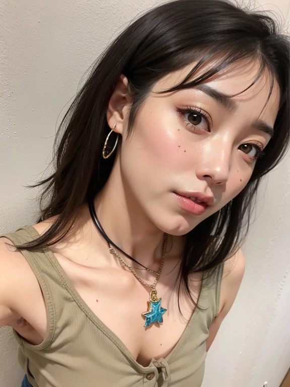(Masterpiece, BestQuality:1.3), (ultra detailed:1.2), (hyperrealistic:1.3), (RAW photo:1.2),High detail RAW color photo, professional photograph, (Photorealistic:1.4), (realistic:1.4), ,professional lighting, (japanese), beautiful face, (realistic face), cute woman, (Brown Hair, Big Tits:1.2), (cheerful Smile:1.5), Trending Hair&Trending Hairカラーをランダムに, earrings, necklace, bracelet, sexly, erotic sexly, Random sexy gravure poses, (A beautiful woman in a blue dress、Laughing sexily while lying on the grass under the blue sky。Shiny gold anklets。:1.3)