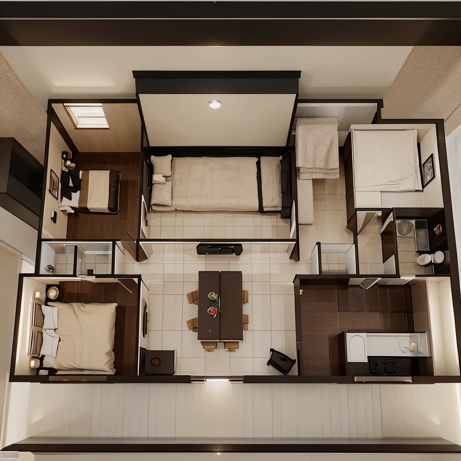 small luxury house layout, 2 bed, 2 bath