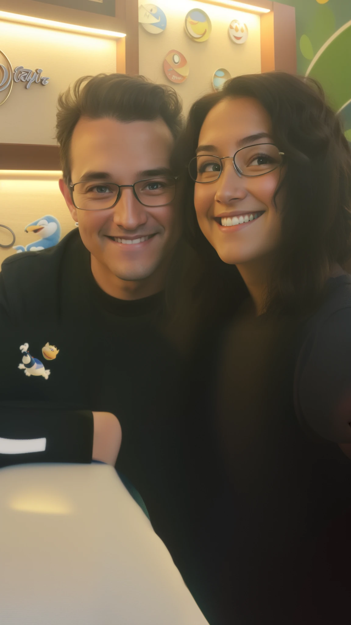 Disney pixar. They are smiling.