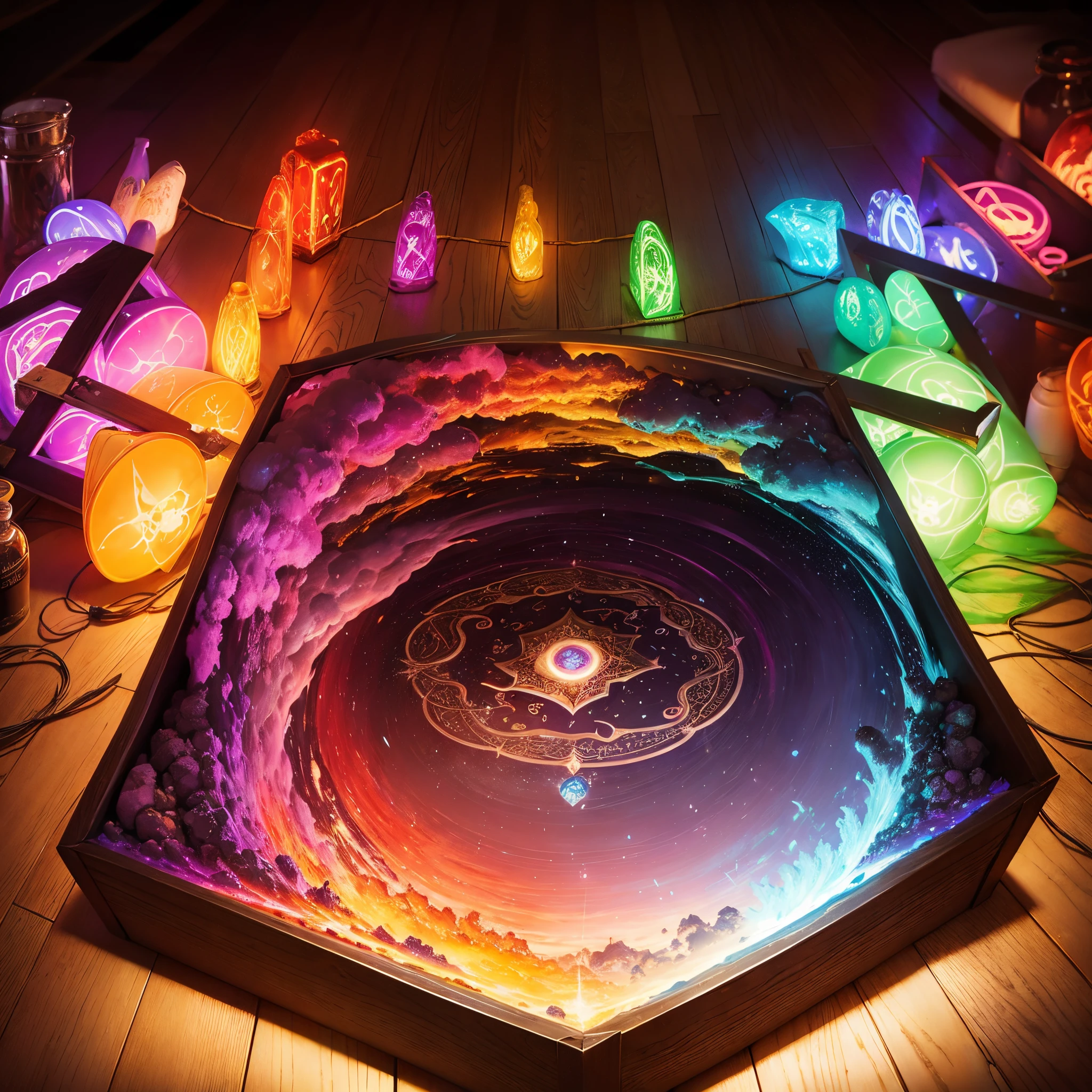 Caja de las mil maravillas,magia antigua,magia mistica,poderes coloridos,oscuridad y coloreado,oscuridad frente al brillo