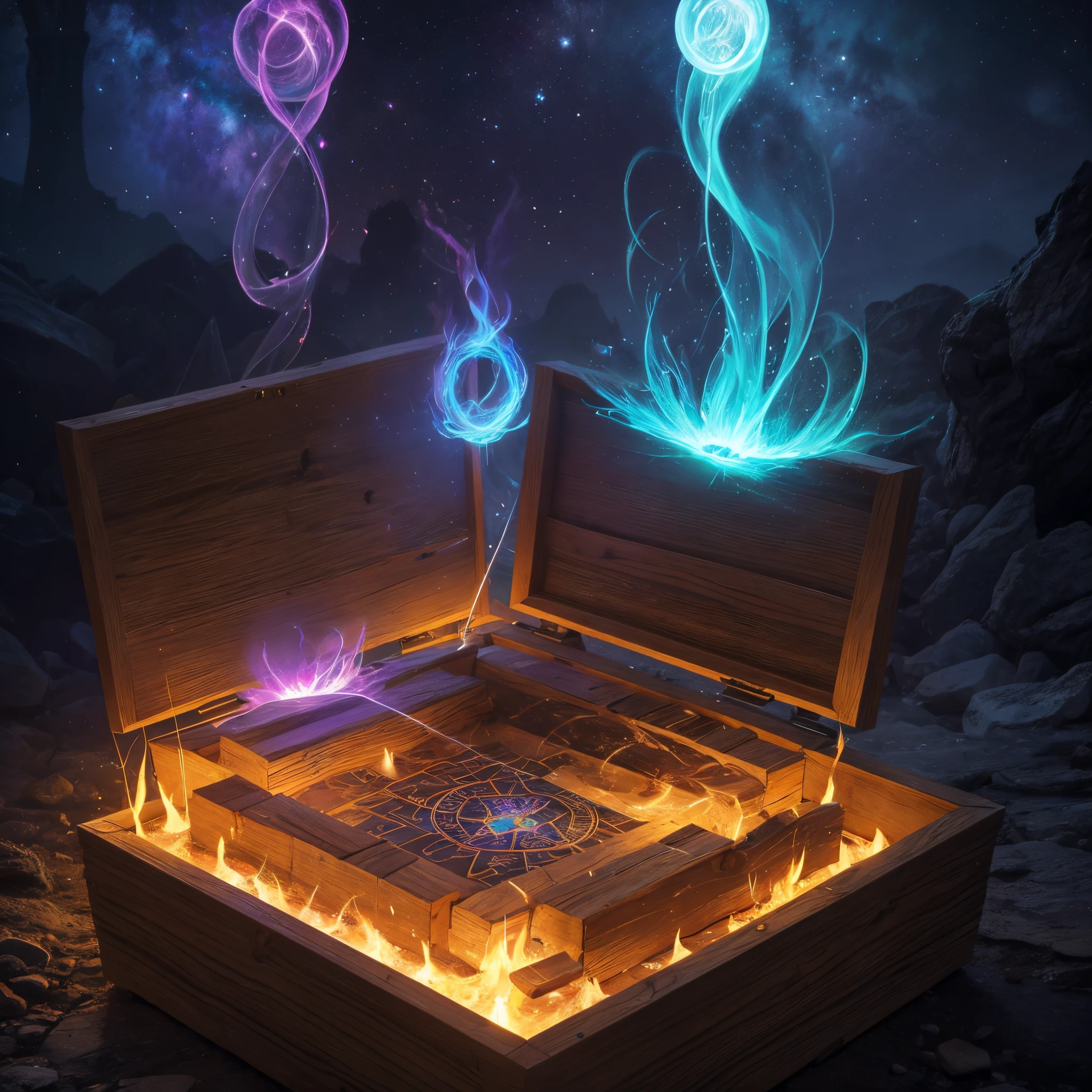 Caja de las mil maravillas,magia antigua,magia mistica,poderes coloridos,oscuridad y coloreado,oscuridad frente al brillo