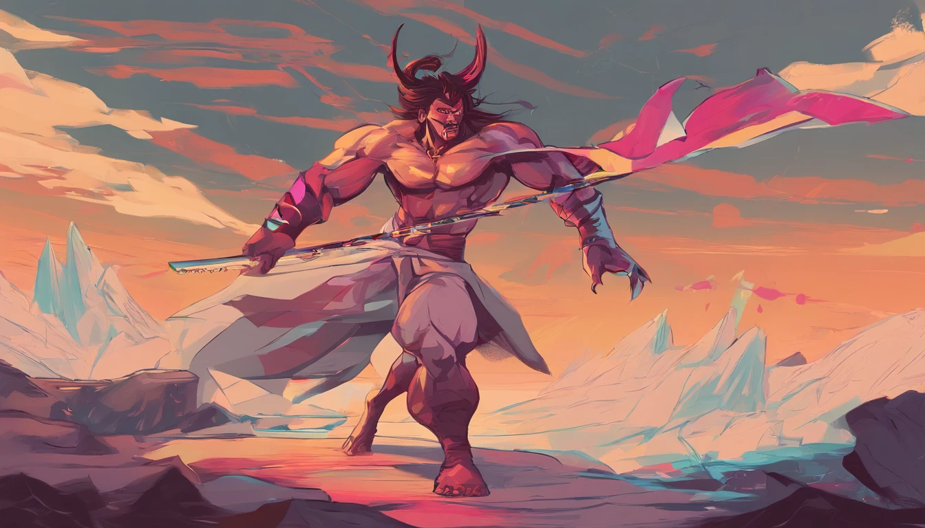 tmasterpiece,Super cool ultimate warrior as kung fu warrior,The expression is serious,Random light and shadow,Random character background,Minimalist style,A glowing sword,Lotus as background,Impeccably clean,need,to emphasize,Bright and colorful shades,3 Background,A high resolution, --with 9:16 -- two two five