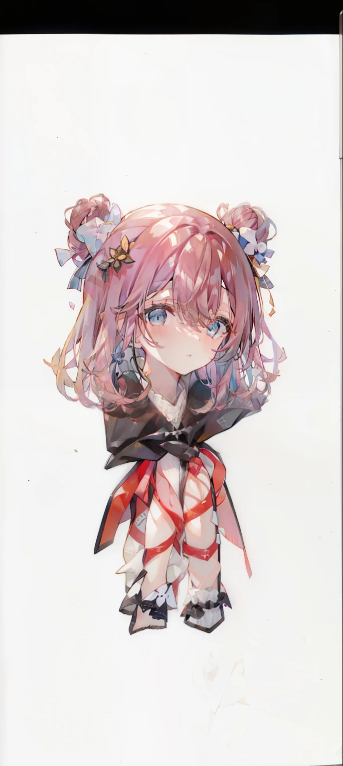 nodokaharamura, Haramura Notoka, Blue eyes, , Long hair, Pink hair, two hair buns and hair down,
, (illustration:0.8), (Beautiful detailed eyes:1.6), Extremely detailed face, Perfect lighting, Extremely detailed CG, (Perfect hands, Perfect anatomy),