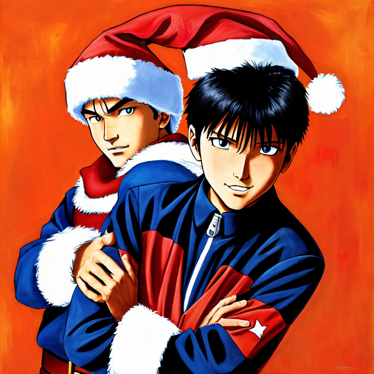 Kaneda from Akira with santa claus hat