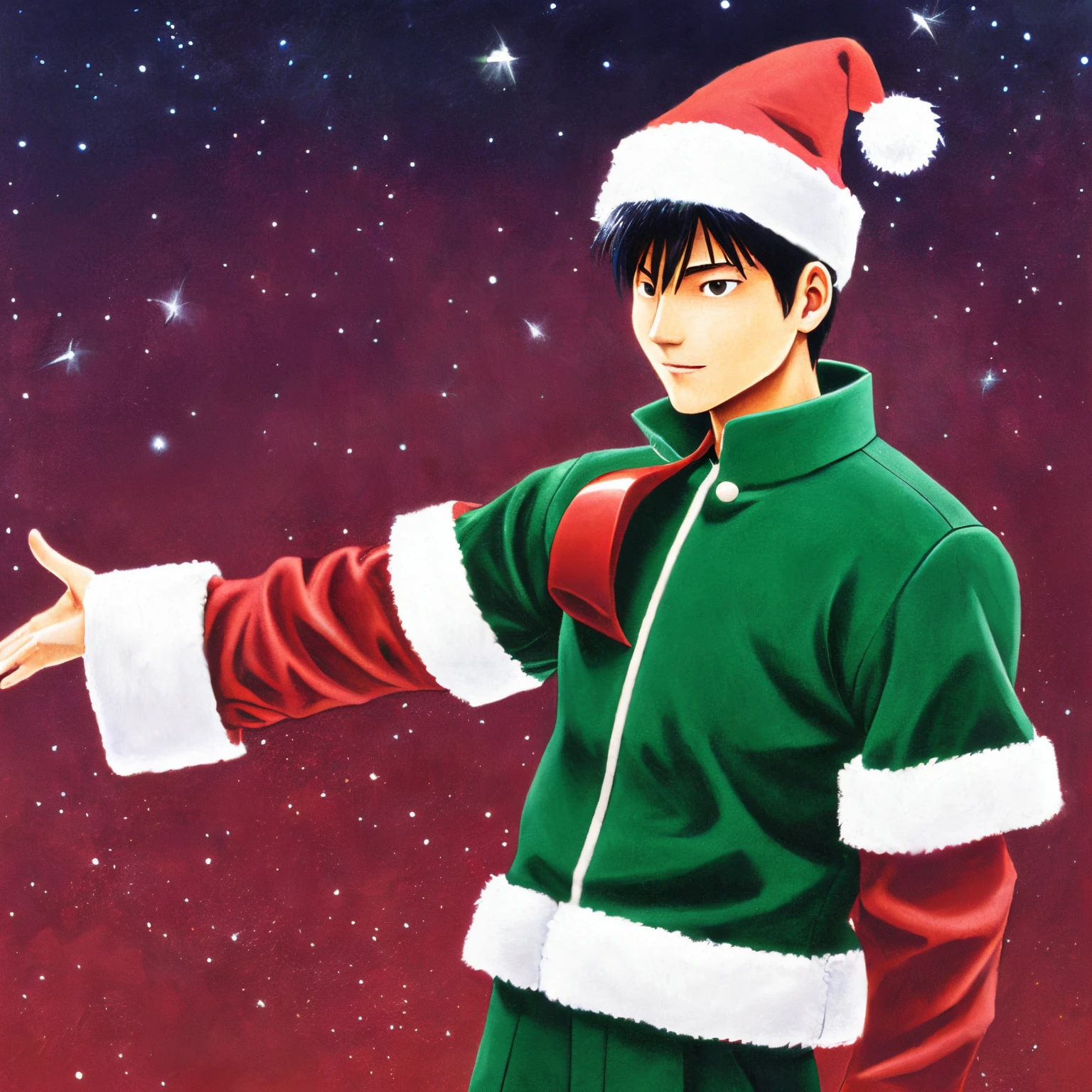 Kaneda from Akira with santa claus hat