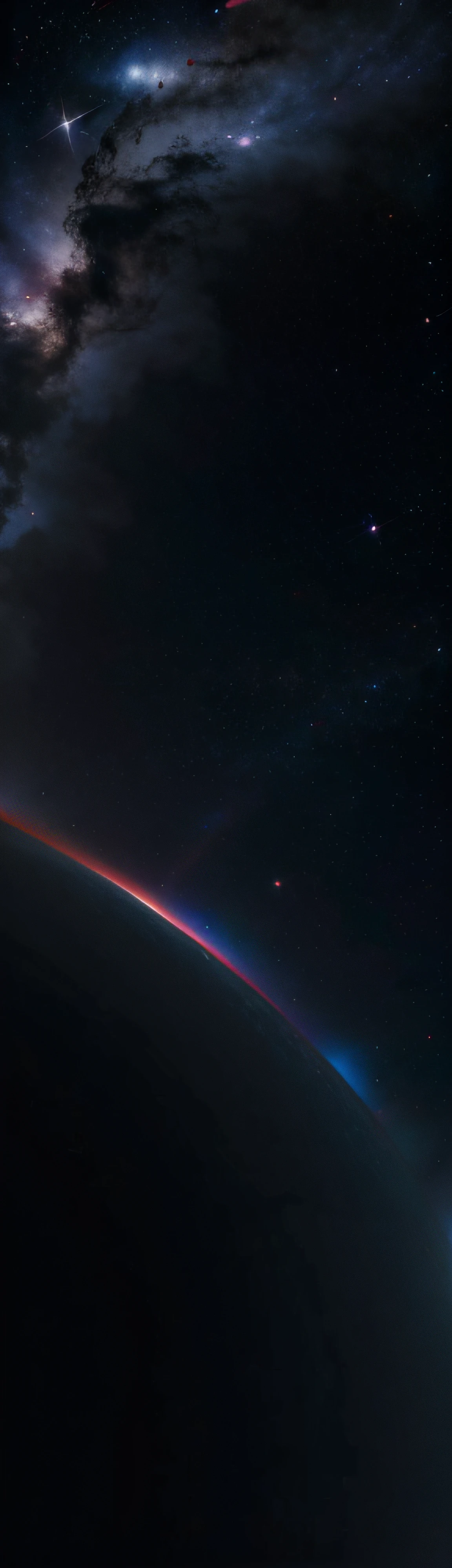 (vertical screen, single image, dark cosmos, grand atmosphere, best quality, ultra-high resolution)