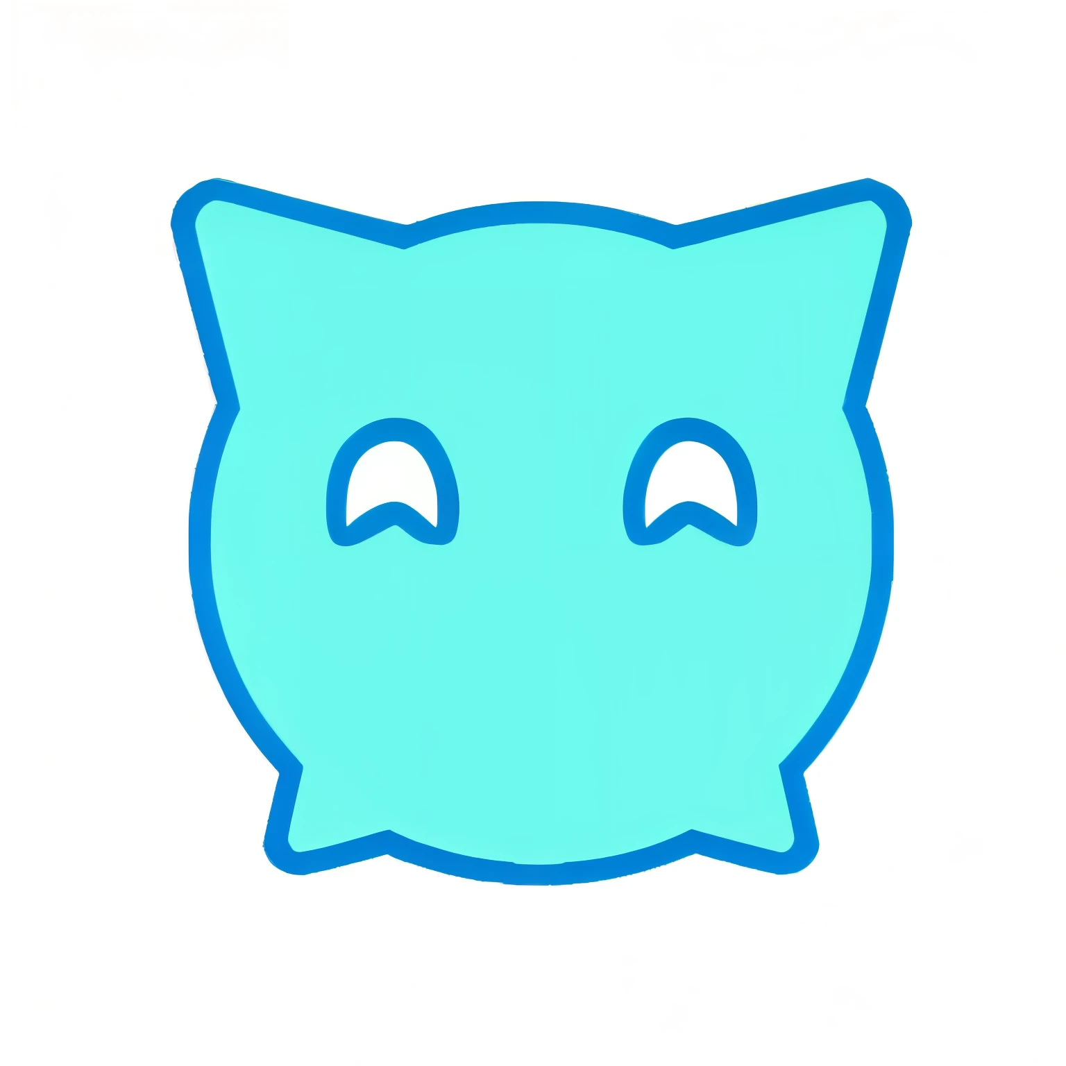 um gato azul com olhos e nariz em um fundo preto, foto de perfil do discord, discord emoji, emote twitch, rosto azul brilhante, Piggy, cat head, Azul Neon, Twitter PFP, porco, nariz de porco, game icon asset, dayglo azul, olhos e boca brilhantes, game icon, Discord PFP, cor azul neon, cabrito