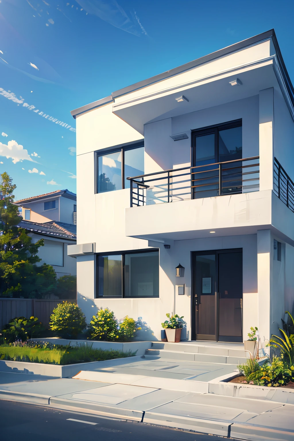 2_storey, house, simple, modern_style, exterior, full_view