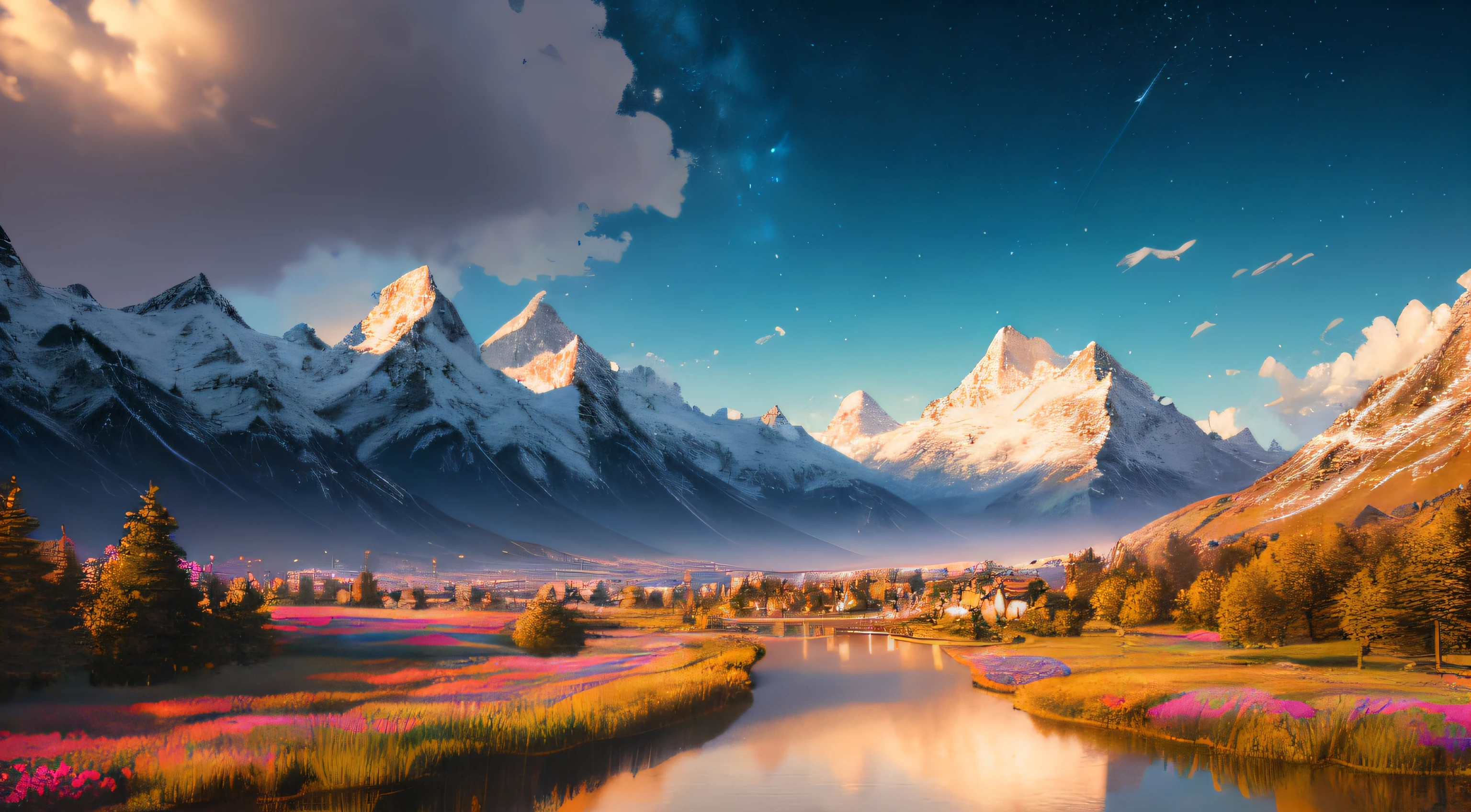 Masterpiece, Best Quality, High Quality, Highly Detailed CG Unity 8k Wallpaper, Sky, Landscape, Earth, Award Winning Photo, Bokeh, Depth of Field, HDR, Bloom, Chromatic Aberration, Photorealism, Very detailed, trending at artstation, trending at CGsociety, intricate, high detail, dramatic, art of mid-journey