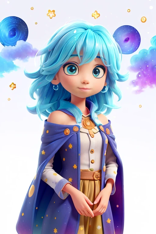 ((masterpiece)), (((best quality))), ((ultra-detailed)), ((illustration)),[realism light effect],shadow,(Fantasy style),(white background:1.6), simple background, (earth theme),(a cloak)[(hair focus,((1girl)),[(big slime hair): (cloud hair):0.3], (hair on background),(high saturation),(hair surrounded by galaxy splashes),)):((her hair is becoming galaxy clouds,:1.27628), (hair and clothes is galaxy clouds and cluster of stars:1.1025),(a cloak is becoming galaxy clouds)(colorful_galaxy_print_clusters_of_stars_print:1.35),((detailed starry sky with colorful galaxy and galaxy clouds):1.2)):0.35], (((masterpiece))),(((best quality))),((ultra-detailed)),(illustration),(dynamic angle),((floating)),(paint),((disheveled hair)),((beautiful detailed face)),collar,bare shoulders, ((colorful hair)),((streaked hair)),beautiful detailed eyes,(Gradient color eyes),(((colorful eyes))),(((colorful background))),(((high saturation))),(((surrounded by colorful splashes))),(((surrounded by colorful dot))),colorful bubble,((shining)),