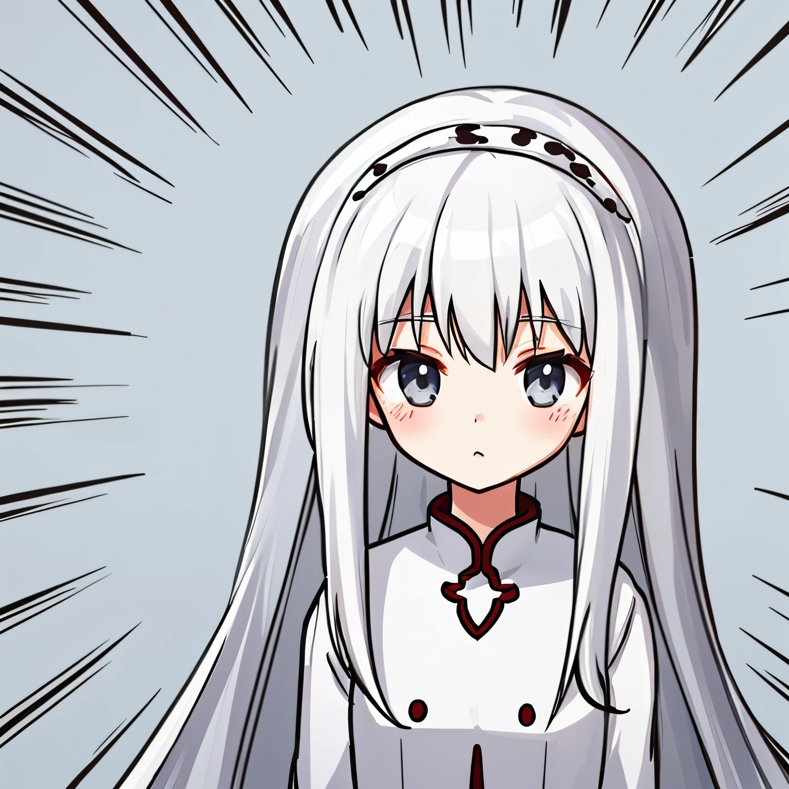 White hair, Beeren im Hintergrund,Cartoon ,Minimalist,looks like a Outline Drawing