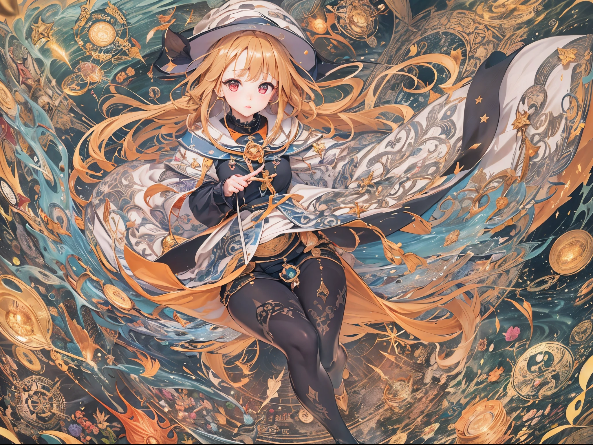 ((Finest quality)),(超A high resolution),(ultra-detailliert),(Meticulous portrayal),((Best Anime)),(Finest works of art),Ultra-Precision Art,The art of astounding depiction,Overwhelming descriptive power:1.5, (Saint a girl:1.5),unclear, Deities々Shikai,Fluttering feathers, (the witch:1.5),bewitching,disaster々new magic circle