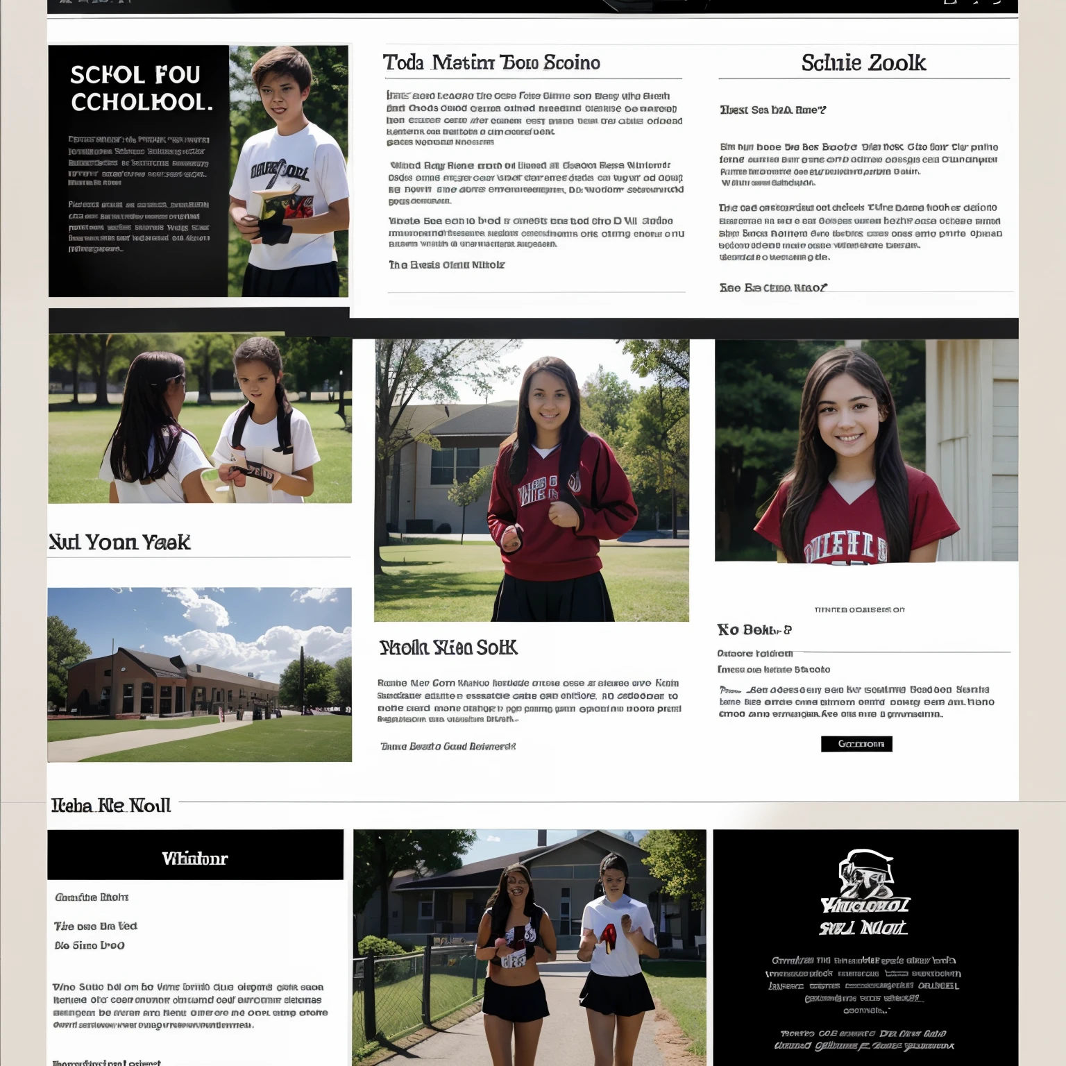 For a school yearbook make a cross country page template make it creative and red whit and black