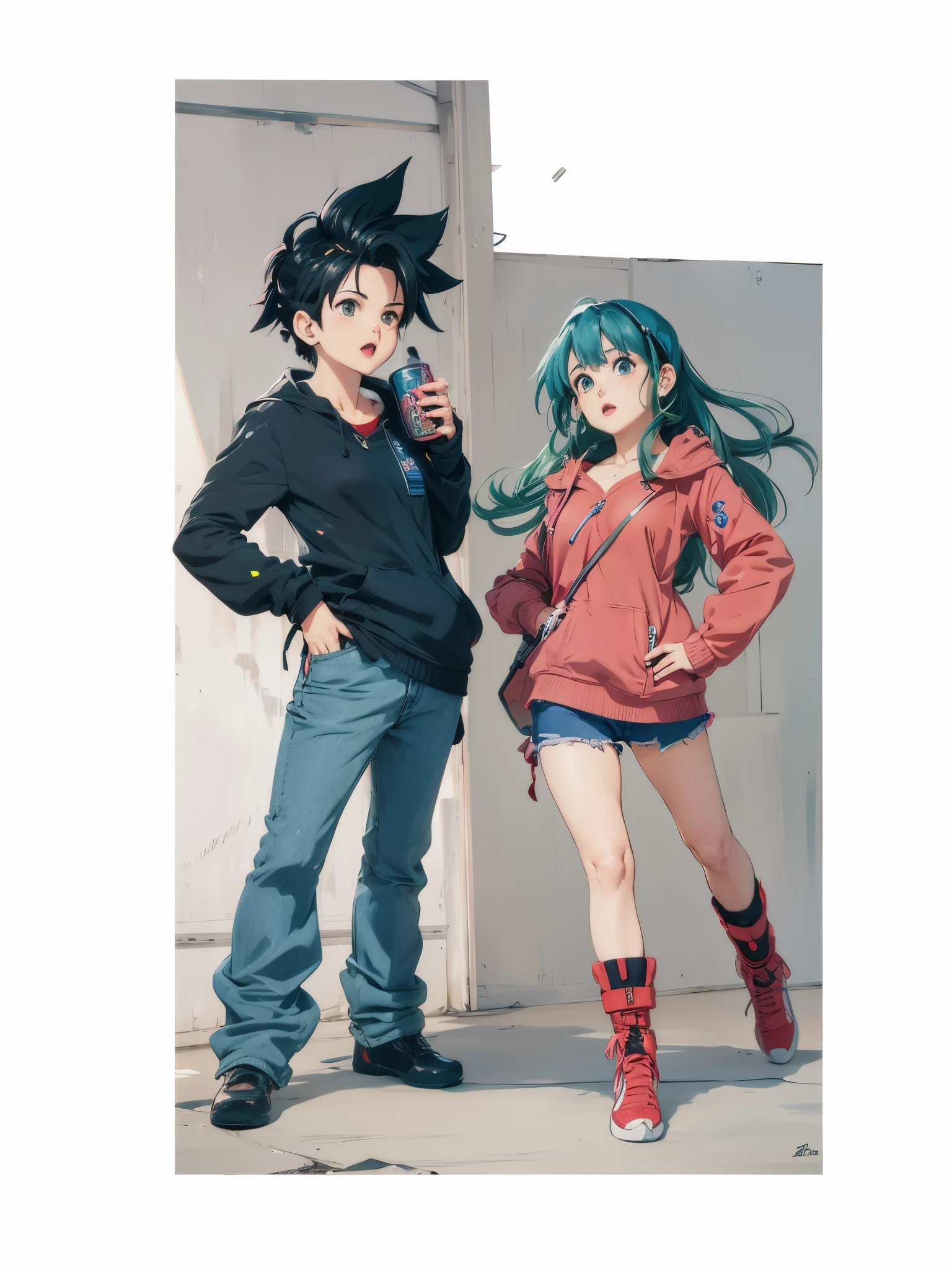 Bulma e Rapaz , Estilo anime dos anos 90, estilo anime 4K,