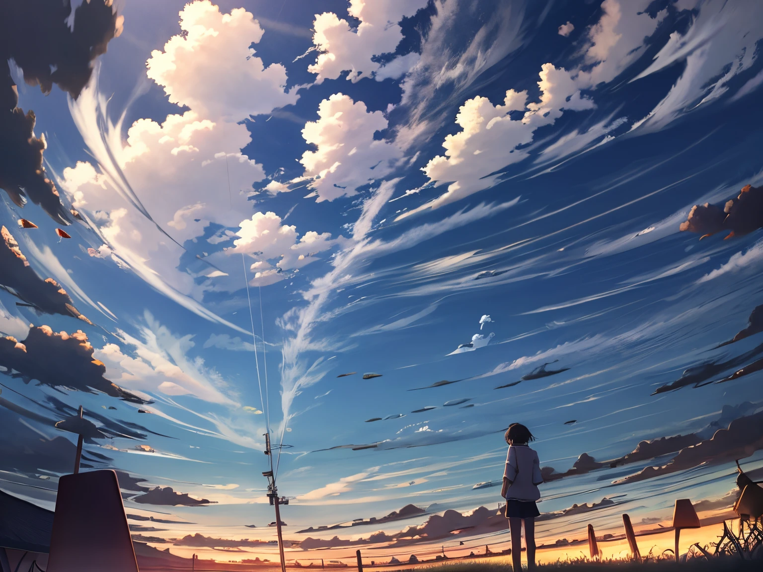 day sky. por makoto shinkai, paper awesome wallpaper, sunny sky 8k, Papel de parede anime 4k, papel de parede bonito, papel de parede de paisagem anime, sky day; 8k, Sunny sky environment,