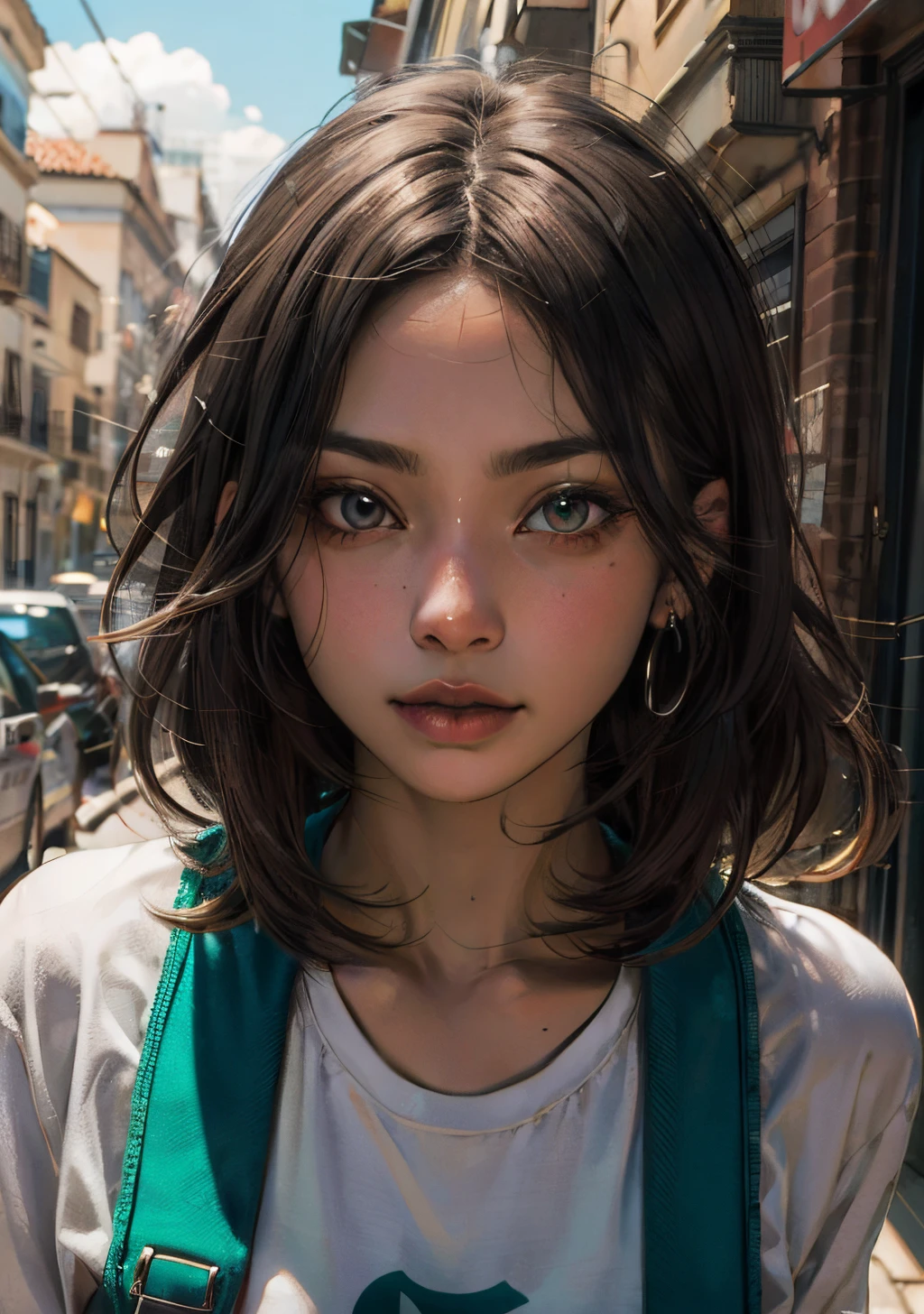 Morena ojos verdes
