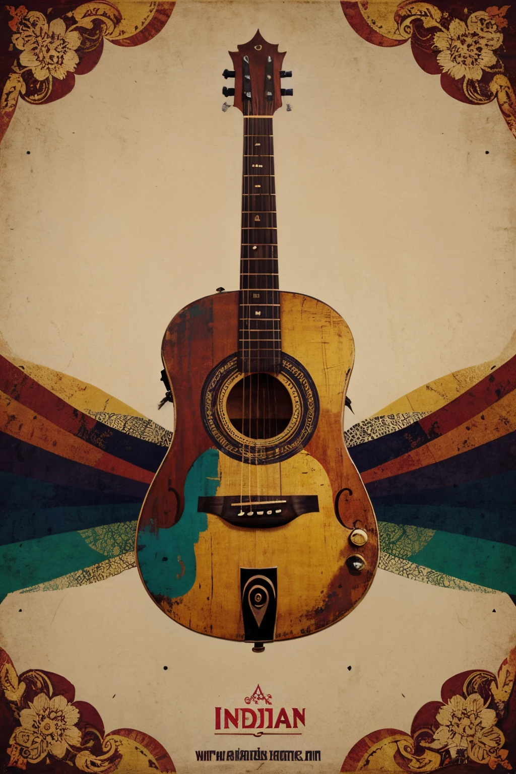 indian abstract background for flyer with musical elements