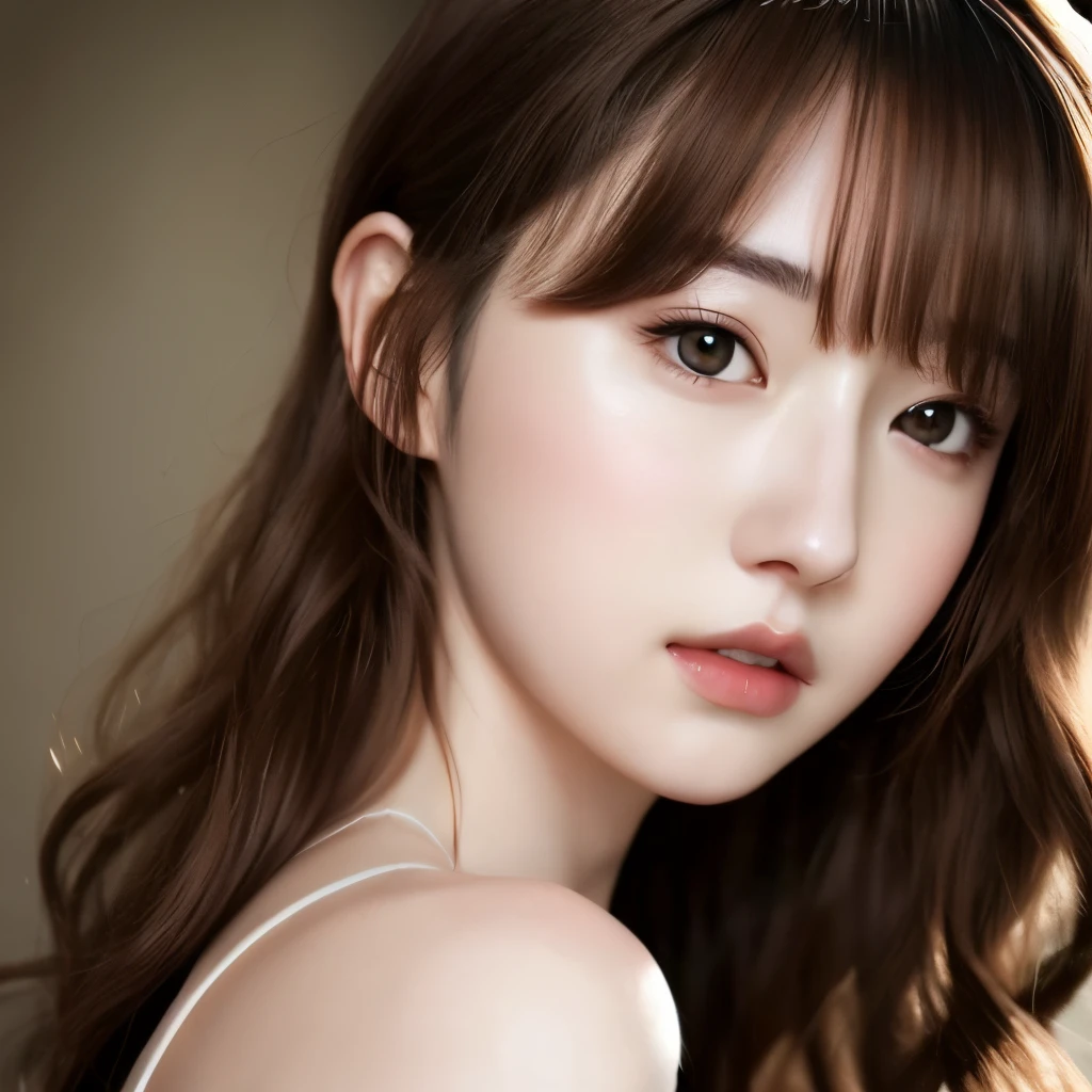 (8k,masterpiece, RAW Photos,highest quality:1.4),(Photorealistic:1.2),(extremely Detailed face),(Shiny skin),(Detailed skin),(Detailed face),(Very beautiful face),One girl,View Viewer,Japanese Idols(actress), Brown Hair,Medium Hair,Straight hair,Asymmetrical bangs,smile,Glamour,Big Breasts,Micro Bikini,Private beach,High position,Natural light