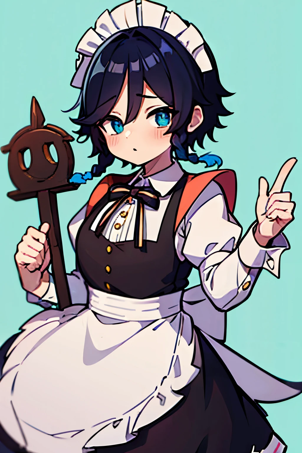 (((maid clothes)))), (((Big)))), Drunken eyes,