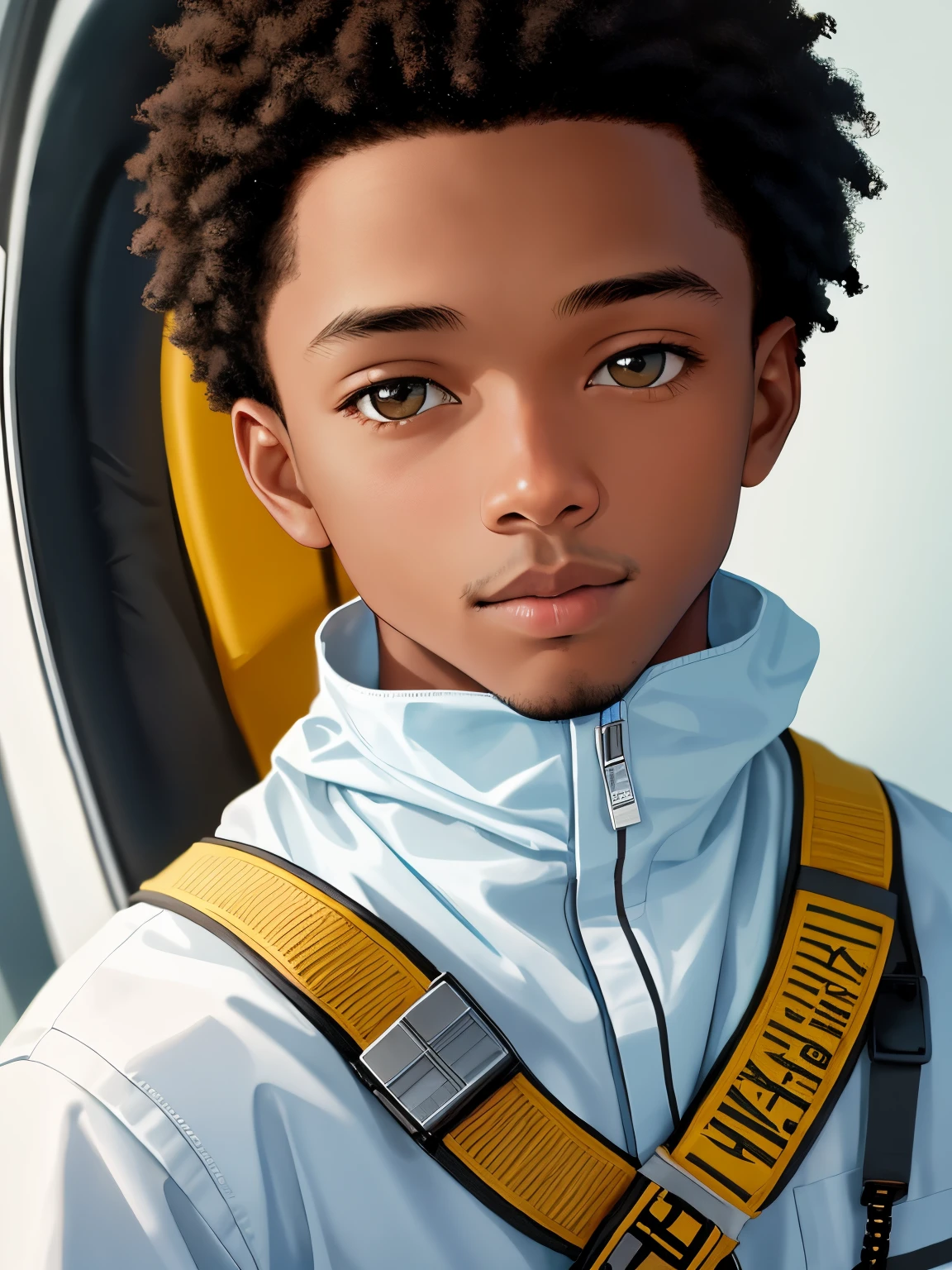 Photo RAW, 1boy, un (portrait:1.2) from a black man as an environmental engineer in his work life(Highly detailed skin:1.2), 8k uhd, DSLR, dim lighting, highly quality, grain de film, Fujifilm XT3