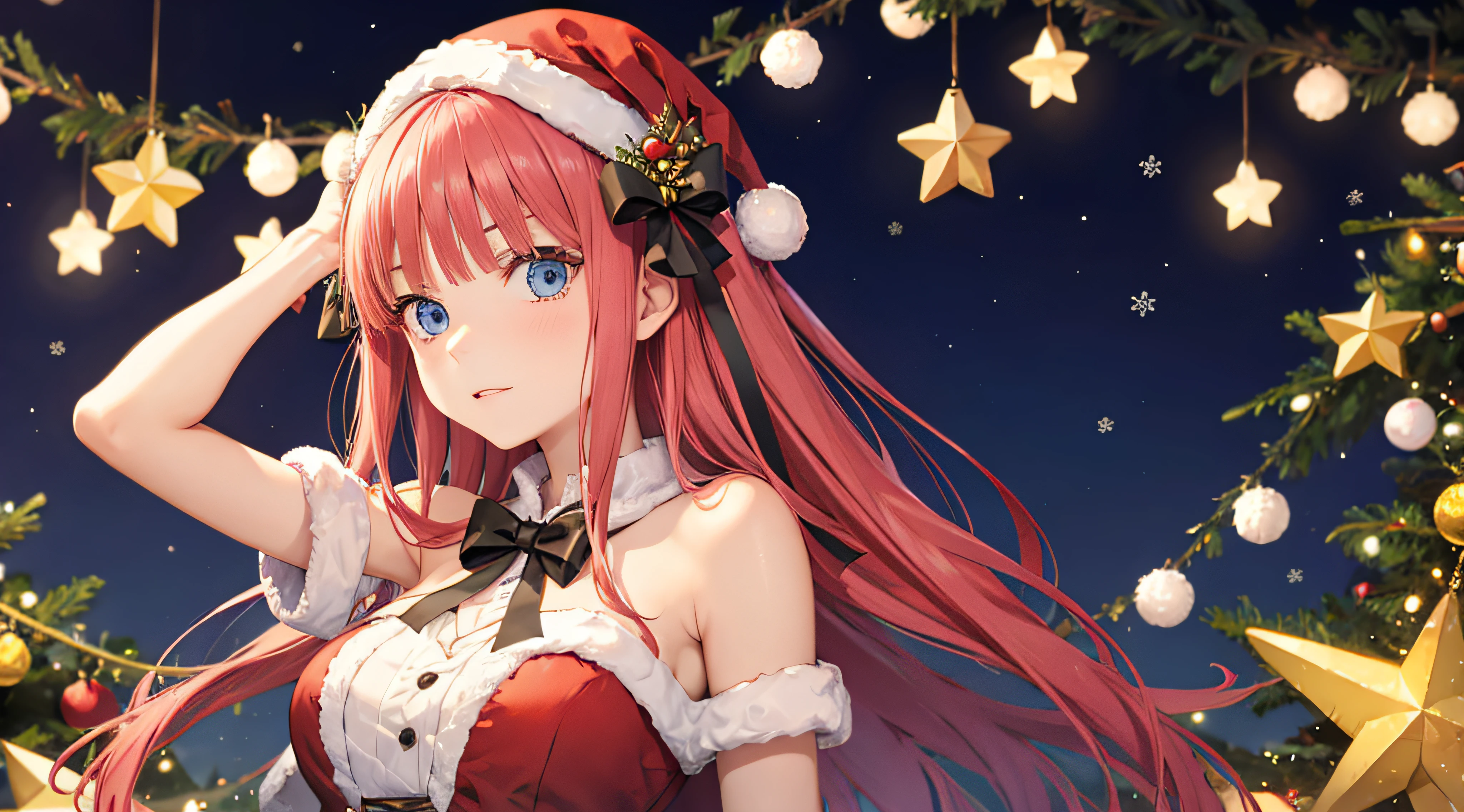Nino Nakano riendose,Pose,Navidad