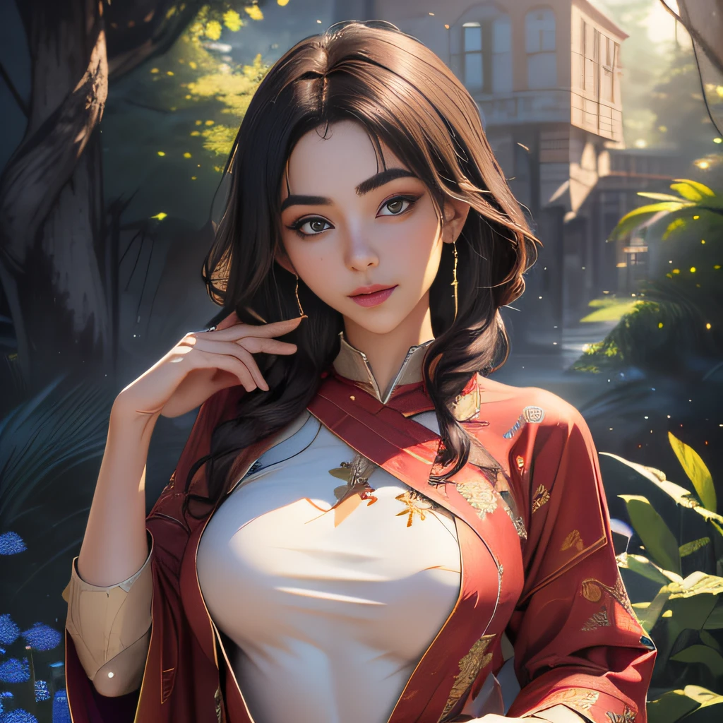 (Extremely detailed 8k wallpaper:2), (photo:2), (22 years old soigne Beautiful girl:2), (gives a lecture to friends:2), detailed (Face and eyes), (hyper realistic:1), (highly detailed:1), (epic realistic:1), rim light, (maximum details:1), cozy, (fullbody:1.3), (looking at viewer:2.0), (Woman's Attractive Qualities:2), (Attractive Woman:2), (Attractive:2), Smile, Intelligence, Empathy, Gracefulness, Sense of Style, Fitness, Grooming, Optimism, (Sensitivity:2), Sincerity, Romantic Gestures, Playfulness, Fashion Sense, (Sensuality:2), Charm, Modesty, Thoughtfulness, (Femininity:1), Flirtatiousness, Warmth, (Physical attractiveness:2), A beautiful smile, A love of life, strength and power, vulnerability, curiosity, wonder, love, (nature background:2), kawaii, waifu, Beautiful breasts, (attractive body:2), (Beautiful body:2), Beautiful pose, attractive pose, (Beautiful legs:1.0), (Beautiful clothes:1), (classic clothes:2), (elegant clothes:2), (European clothes:2), detailed clothes, (skirt:1), (blouse:1), (provocative pose)