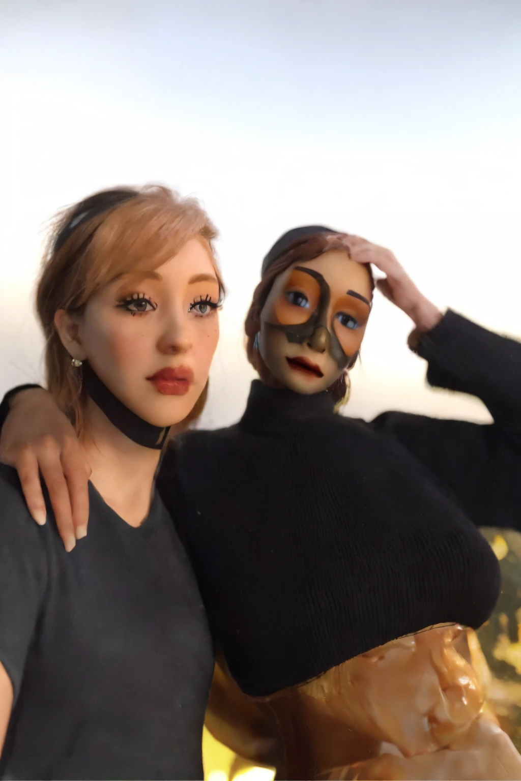best quality, 4k, highres, masterpiece:1.2, ultra-detailed, realistic:1.37, chupipaleta photorealistic, with glass black, brown hair, 35 years old, little acne, wear black witch hat, detailed eyes, detailed lips, vivid colors, professional, studio lighting, horror, dark background, sharp focus, bokeh, Halloween vibes.
