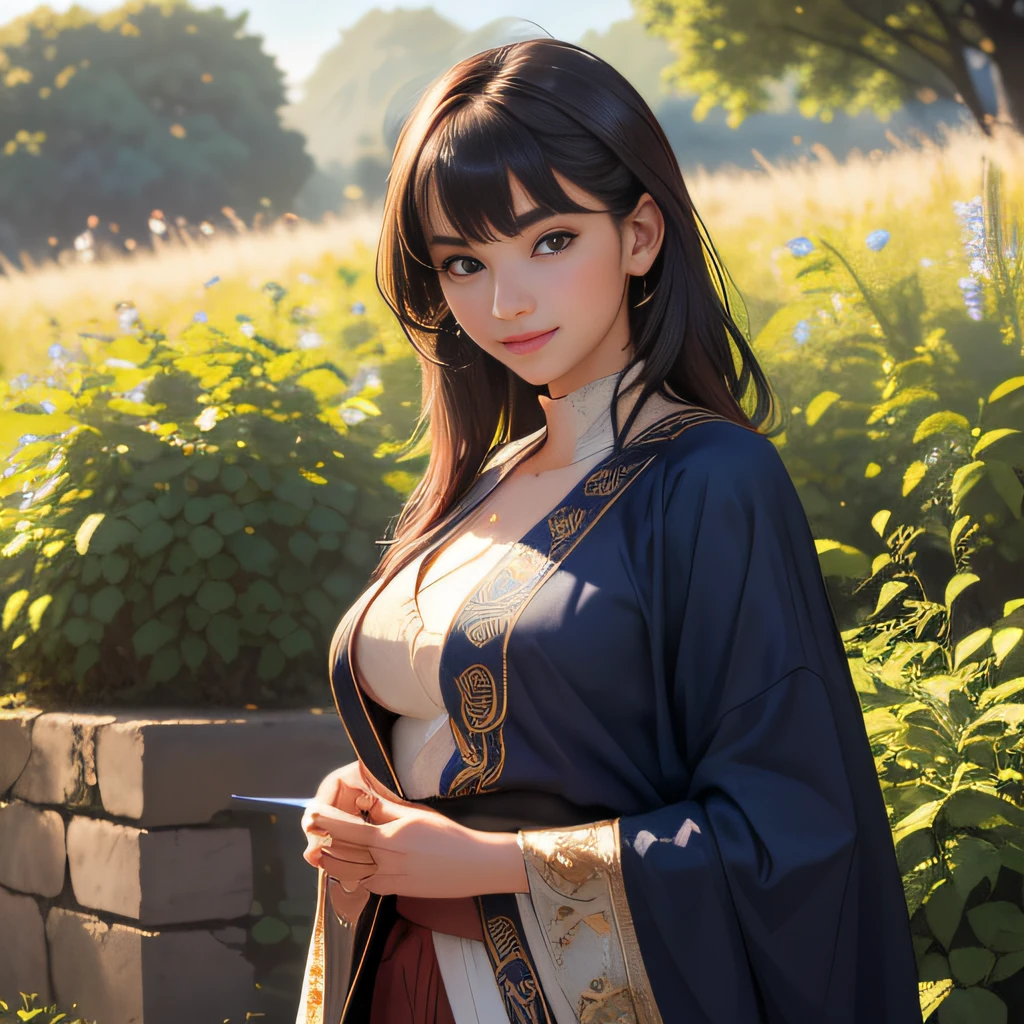 (Extremely detailed 8k wallpaper:2), (photo:2), (26 years old soigne Beautiful girl:2), (gives a lecture to friends:2), detailed (Face and eyes), (hyper realistic:1), (highly detailed:1), (epic realistic:1), rim light, (maximum details:1), cozy, (fullbody:1.3), (looking at viewer:2), (Woman's Attractive Qualities:2), (Attractive Woman:2), (Attractive:2), Smile, Intelligence, Empathy, Gracefulness, Sense of Style, Fitness, Grooming, Optimism, (Sensitivity:2), Sincerity, Romantic Gestures, Playfulness, Fashion Sense, (Sensuality:2), Charm, Modesty, Thoughtfulness, (Femininity:1), Flirtatiousness, Warmth, (Physical attractiveness:2), A beautiful smile, A love of life, strength and power, vulnerability, curiosity, wonder, love, (nature background:2), kawaii, waifu, Beautiful breasts, (attractive body:2), (Beautiful body:2), Beautiful pose, attractive pose, (Beautiful legs:1.0), (Beautiful clothes:1), (classic clothes:2), (elegant clothes:2), (European clothes:2), detailed clothes, (skirt:1), (blouse:1), (provocative pose)