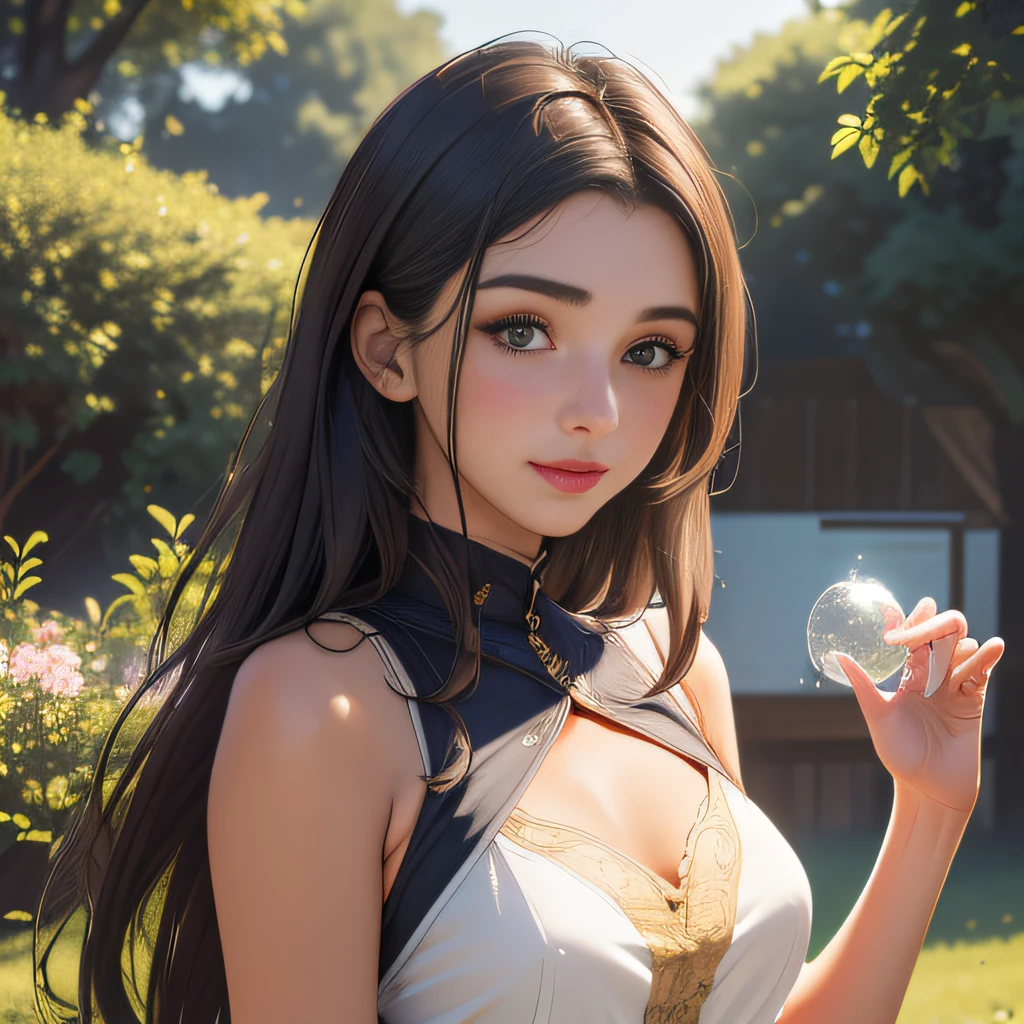 (Extremely detailed 8k wallpaper:2), (photo:2), (26 years old soigne Beautiful girl:2), (gives a lecture to friends:2), detailed (Face and eyes), (hyper realistic:1), (highly detailed:1), (epic realistic:1), rim light, (maximum details:1), cozy, (fullbody:1.3), (looking at viewer:2), (Woman's Attractive Qualities:2), (Attractive Woman:2), (Attractive:2), Smile, Intelligence, Empathy, Gracefulness, Sense of Style, Fitness, Grooming, Optimism, (Sensitivity:2), Sincerity, Romantic Gestures, Playfulness, Fashion Sense, (Sensuality:2), Charm, Modesty, Thoughtfulness, (Femininity:1), Flirtatiousness, Warmth, (Physical attractiveness:2), A beautiful smile, A love of life, strength and power, vulnerability, curiosity, wonder, love, (nature background:2), kawaii, waifu, Beautiful breasts, (attractive body:2), (Beautiful body:2), Beautiful pose, attractive pose, (Beautiful legs:1.0), (Beautiful clothes:1), (classic clothes:2), (elegant clothes:2), (European clothes:2), detailed clothes, (skirt:1), (blouse:1), (provocative pose)