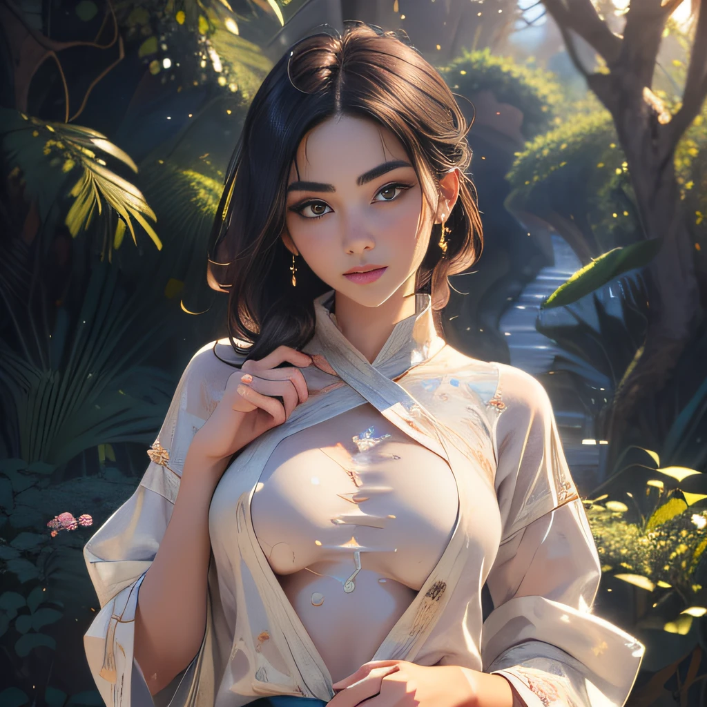 (Extremely detailed 8k wallpaper:2), (photo:2), (26 years old soigne Beautiful girl:2), (gives a lecture to friends:2), detailed (Face and eyes), (hyper realistic:1), (highly detailed:1), (epic realistic:1), rim light, (maximum details:1), cozy, (fullbody:1.3), (looking at viewer:2), (Woman's Attractive Qualities:2), (Attractive Woman:2), (Attractive:2), Smile, Intelligence, Empathy, Gracefulness, Sense of Style, Fitness, Grooming, Optimism, (Sensitivity:2), Sincerity, Romantic Gestures, Playfulness, Fashion Sense, (Sensuality:2), Charm, Modesty, Thoughtfulness, (Femininity:1), Flirtatiousness, Warmth, (Physical attractiveness:2), A beautiful smile, A love of life, strength and power, vulnerability, curiosity, wonder, love, (nature background:2), kawaii, waifu, Beautiful breasts, (attractive body:2), (Beautiful body:2), Beautiful pose, attractive pose, (Beautiful legs:1.0), (Beautiful clothes:1), (classic clothes:2), (elegant clothes:2), (European clothes:2), detailed clothes, (skirt:1), (blouse:1), (provocative pose)