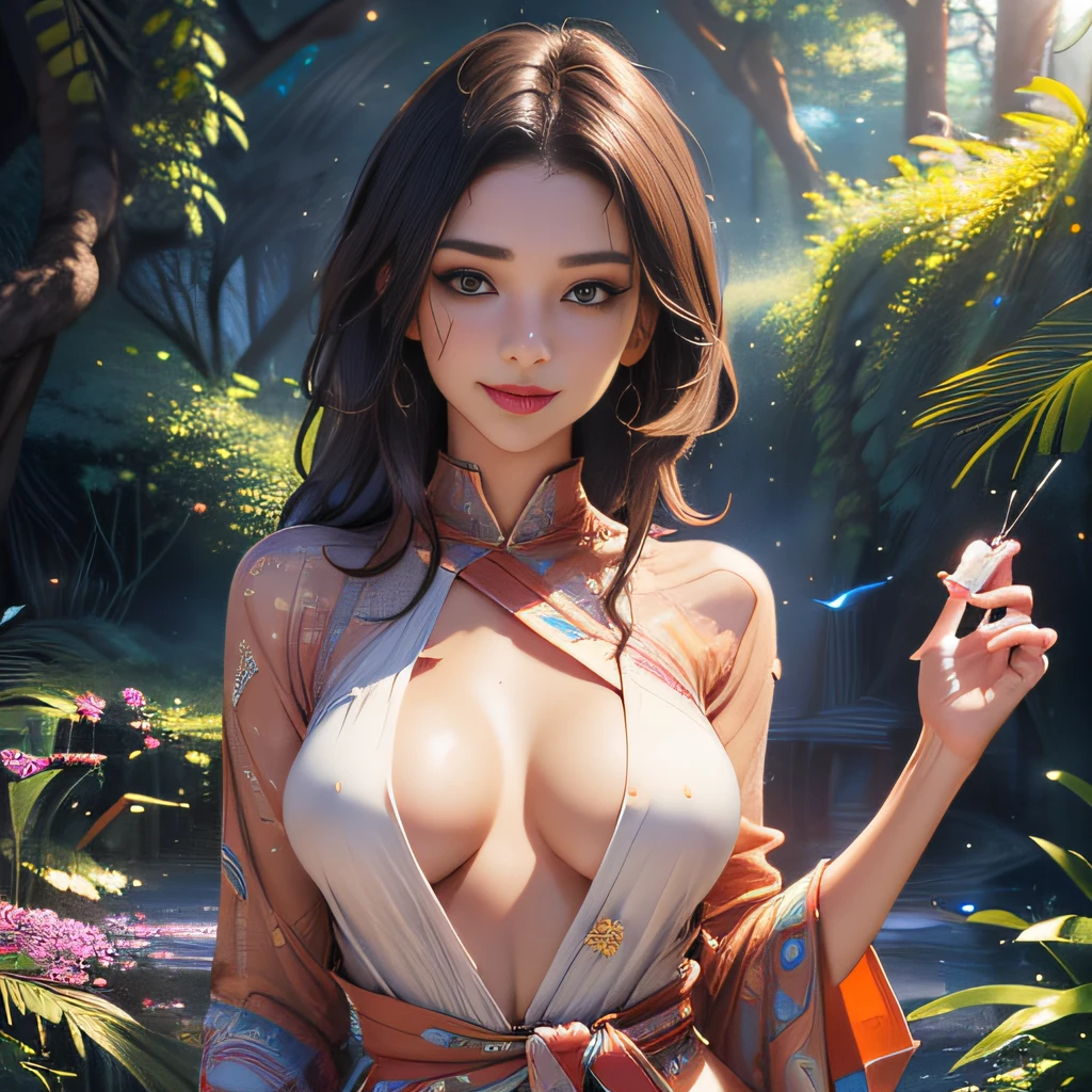 (Extremely detailed 8k wallpaper:2), (photo:2), (33 years old soigne Beautiful girl:2), (gives a lecture to friends:2), detailed (Face and eyes), (hyper realistic:1), (highly detailed:1), (epic realistic:1), rim light, (maximum details:1), cozy, (fullbody:1.3), (looking at viewer:2), (Woman's Attractive Qualities:2), (Attractive Woman:2), (Attractive:2), Smile, Intelligence, Empathy, Gracefulness, Sense of Style, Fitness, Grooming, Optimism, (Sensitivity:2), Sincerity, Romantic Gestures, Playfulness, Fashion Sense, (Sensuality:2), Charm, Modesty, Thoughtfulness, (Femininity:1), Flirtatiousness, Warmth, (Physical attractiveness:2), A beautiful smile, A love of life, strength and power, vulnerability, curiosity, wonder, love, (nature background:2), kawaii, waifu, Beautiful breasts, (attractive body:2), (Beautiful body:2), Beautiful pose, attractive pose, (Beautiful legs:1.0), (Beautiful clothes:1), (classic clothes:2), (elegant clothes:2), (European clothes:2), detailed clothes, (skirt:1), (blouse:1), (provocative pose)