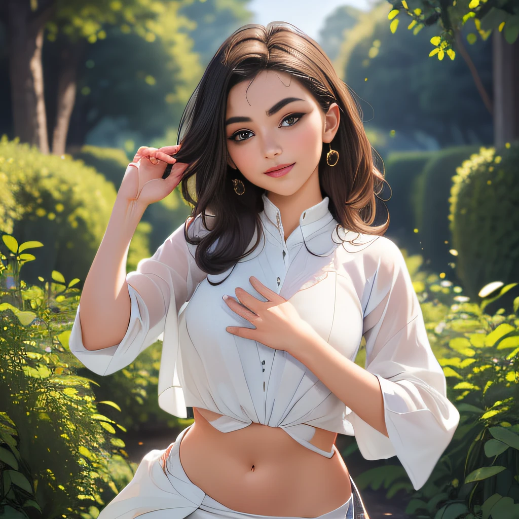 (Extremely detailed 8k wallpaper:2), (photo:2), (soigne Beautiful girl:2), (gives a lecture to friends:2), detailed (Face and eyes), (hyper realistic:1), (highly detailed:1), (epic realistic:1), rim light, (maximum details:1), cozy, (fullbody:1.3), (looking at viewer:2), (Woman's Attractive Qualities:2), (Attractive Woman:2), (Attractive:2), Smile, Intelligence, Empathy, Gracefulness, Sense of Style, Fitness, Grooming, Optimism, (Sensitivity:2), Sincerity, Romantic Gestures, Playfulness, Fashion Sense, (Sensuality:2), Charm, Modesty, Thoughtfulness, (Femininity:1), Flirtatiousness, Warmth, (Physical attractiveness:2), A beautiful smile, A love of life, strength and power, vulnerability, curiosity, wonder, love, (nature background:2), kawaii, waifu, Beautiful breasts, (attractive body:2), (Beautiful body:2), Beautiful pose, attractive pose, (Beautiful legs:1.0), (spread legs:1.0), (Beautiful clothes:1), (classic clothes:2), (elegant clothes:2), (European clothes:2), detailed clothes, (skirt:1), (blouse:1), (provocative pose)