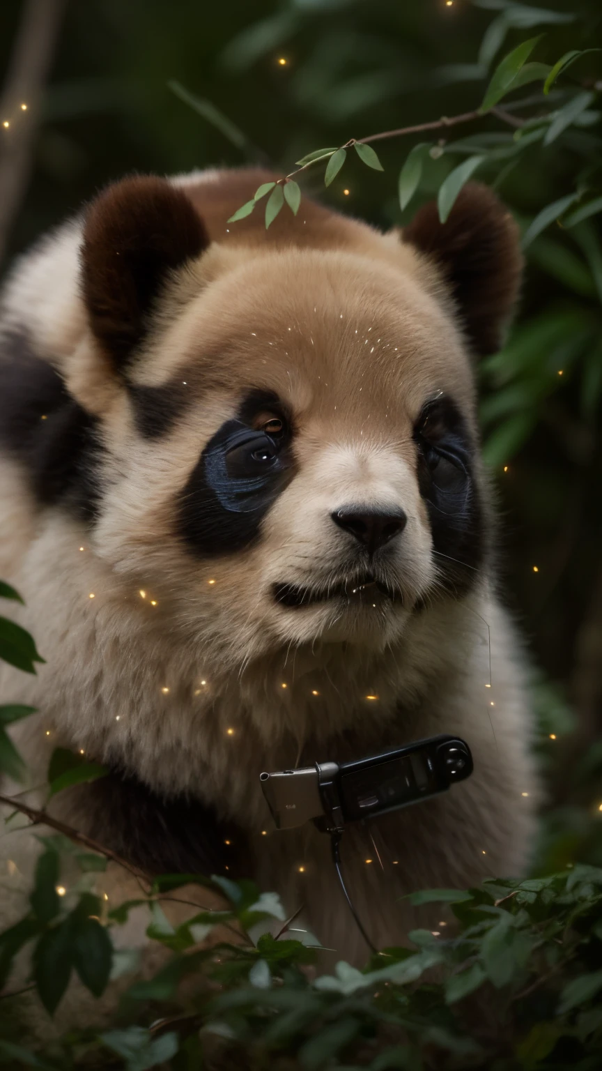 真实感, Realism,panda, bear, tmasterpiece, Brad Jongsan walks in the jungle (Night of the Fireflies), (higly detailed: 1 1), rough face, natural skin, hiquality, NSFW, pretty eyes, (Detailed face and eyes), (s face: 1 2), tumult, Complementary, real-photo, ..PSD, Lightweight Film Photography, sharp-focus, contrast lighting, Detail Skin, high resolution 8k, Crazy detailing, Realistic, professional photo of a, 8K UHD, dslr, soft light,  hiquality, film grains, Fujifilm XT3