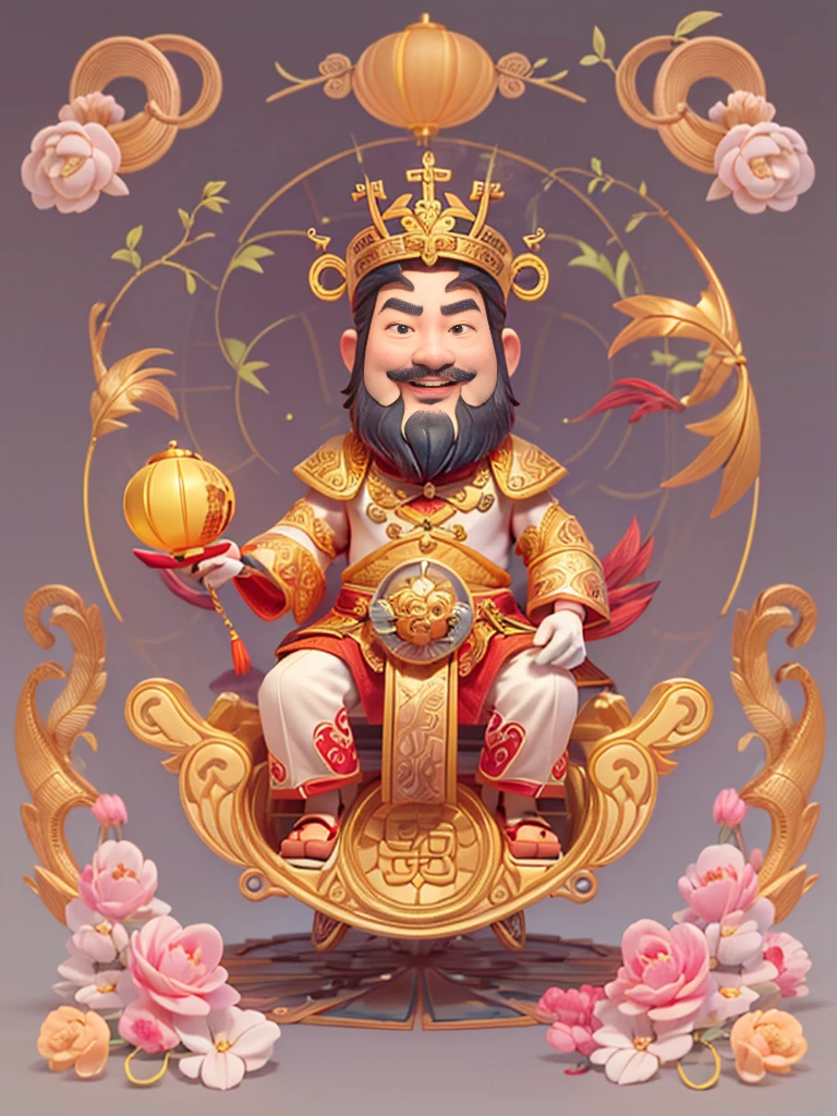 pixar style, (long shot: 1.8), (Chinese - chic Chinese mythological God of Wealth, anatomically correct, oriental elements), (a cute God of Wealth riding an e-bike with a gold ingot in his hand, Treasures Follow), (China - Stylish Illustration: 1.5, Vector Drawing: 1.5), (Chinese Colors, Advanced Color Matching, Gradient Background, White Background: 1.5), (Very Detailed, Well Designed, Clear Lines, High Definition, Best Quality, Masterpiece, Official Art, Cinematic Lighting Effects, 8K)