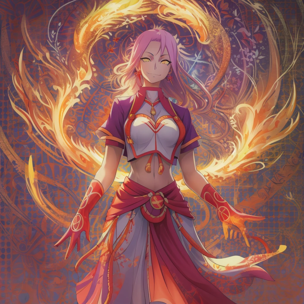 1girl, solo, looking at viewer, cowboy shot, hand arms full body,boots, standing,cute,breast, curvy, female,fantasy goddess,there is a cartoon picture of a woman with a very large breast, glowing divine being, glowing holy aura, inspired by Luma Rouge, the non-binary deity of spring, ethereal rainbow nimbus, the butterfly goddess of fire, inspired by Mariel, glowing aura around her, astral wind, as the goddess of the saturn, “uwu the prismatic person, big breast, serious, beautiful eyes, , full body, walking, long robe, long dress, ,priestess ,holy, smile, god rays, ray tracing, sparkle, cinematic lighting, UHD, retina, masterpiece, ccurate, anatomically correct, textured skin, super detail, high details, high quality, award winning, best quality, highres, 1080P, HD, 4K, thunder aura, light aura,full, snak staff,closed mouth #re:creators #maggane chikujoin: chikujoin magane sharp teeth single braid school uniform serafuku pleated skirt thighhighs gloves earrings Version No.:, long skirt, sharpteeth smile, pullover,tunic, standing, posing