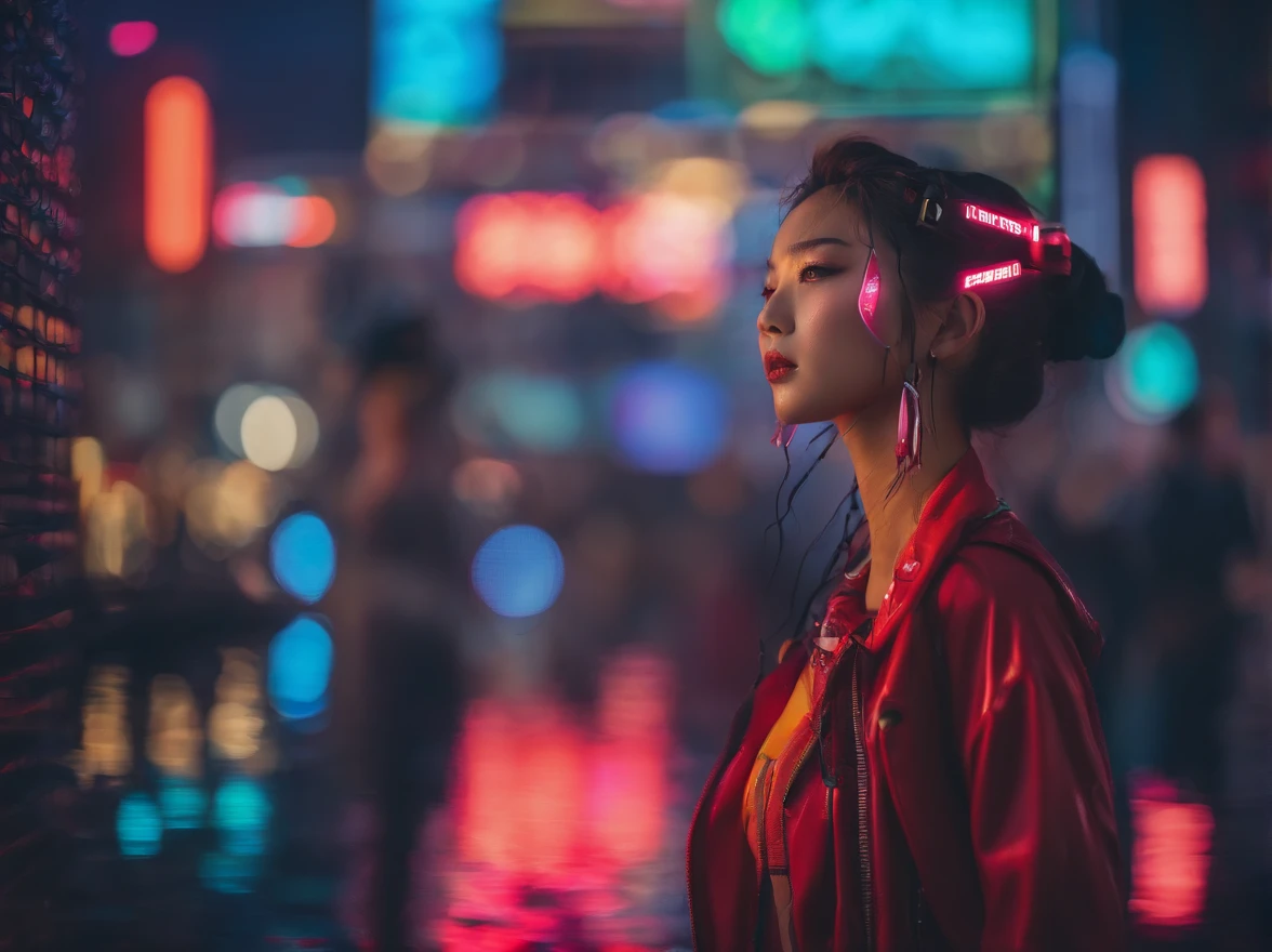 (best quality,realistic,extremely exquisite,original photo,professional lighting,illuminated face,depth of field,shallow focus,girls for love,1 girl,(pure love face_v1:0.33),(ulzzang-6500:0.33),majestic sky,girls,large breasts,(Chinese style)
