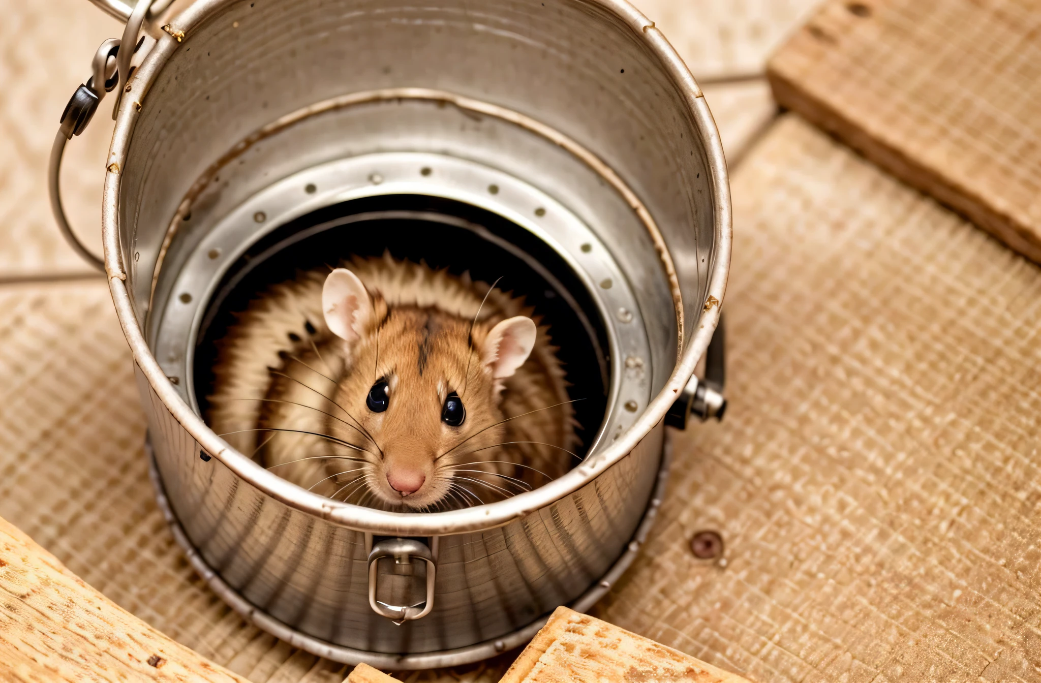 there is a small mouse inside a metal container, roedor, Ratos, Tiny rats living inside, ratoos sujos, Ratos!!, an anthropomorphic ratoo, ratoo colossal, rato, anthropomorphic ratoo, Tiny rats, ratoo segurando um tambor, ratoo, foto do ratoo, Advice is given, comer um ratoo, rastejando em um cano de esgoto molhado