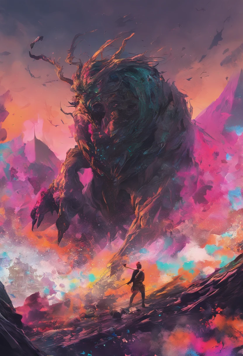 (best quality,8k,highres,masterpiece:1.2),detailed,complex,realistic,sharp focus,Texas Shepherd dog,bold ink splash art, mesmerizing,art station,vivid colors,contour,epic Instagram,unreal engine, dreamlike,complex details,launch screen,complementary colors,fantasy concept art,oil painting,impactful,paint drips,ink splash art