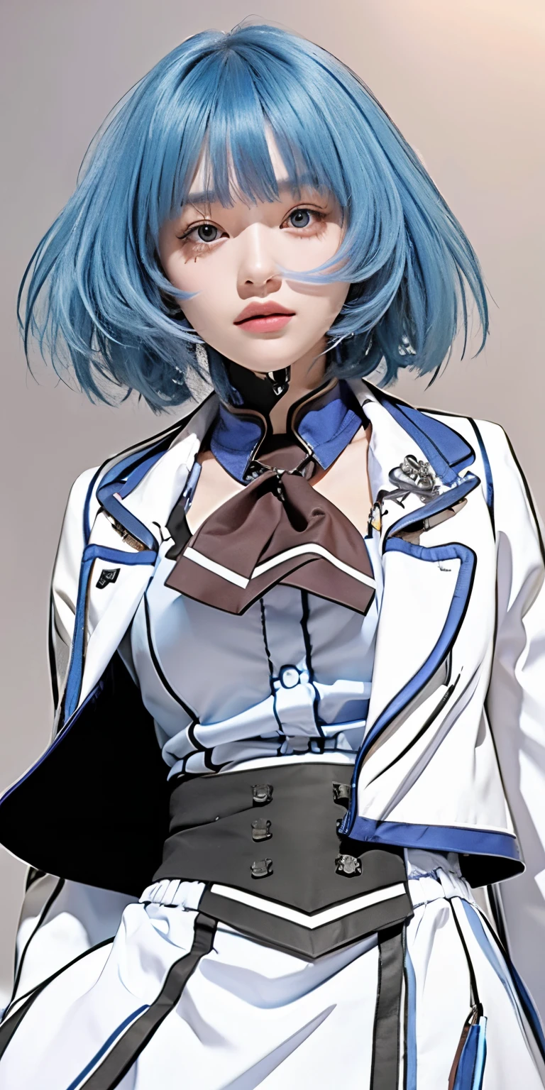 1girl, blue hair, high quality, ultra detailed, masterpiece, realistic