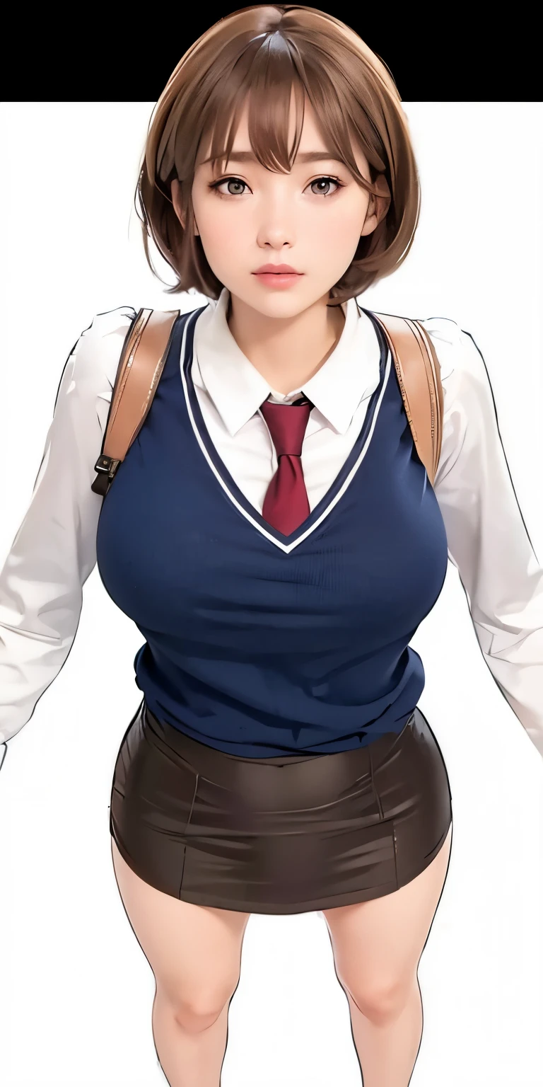 1girl,huge breast, brown hair,high quality, ultra detailed, masterpiece, realistic