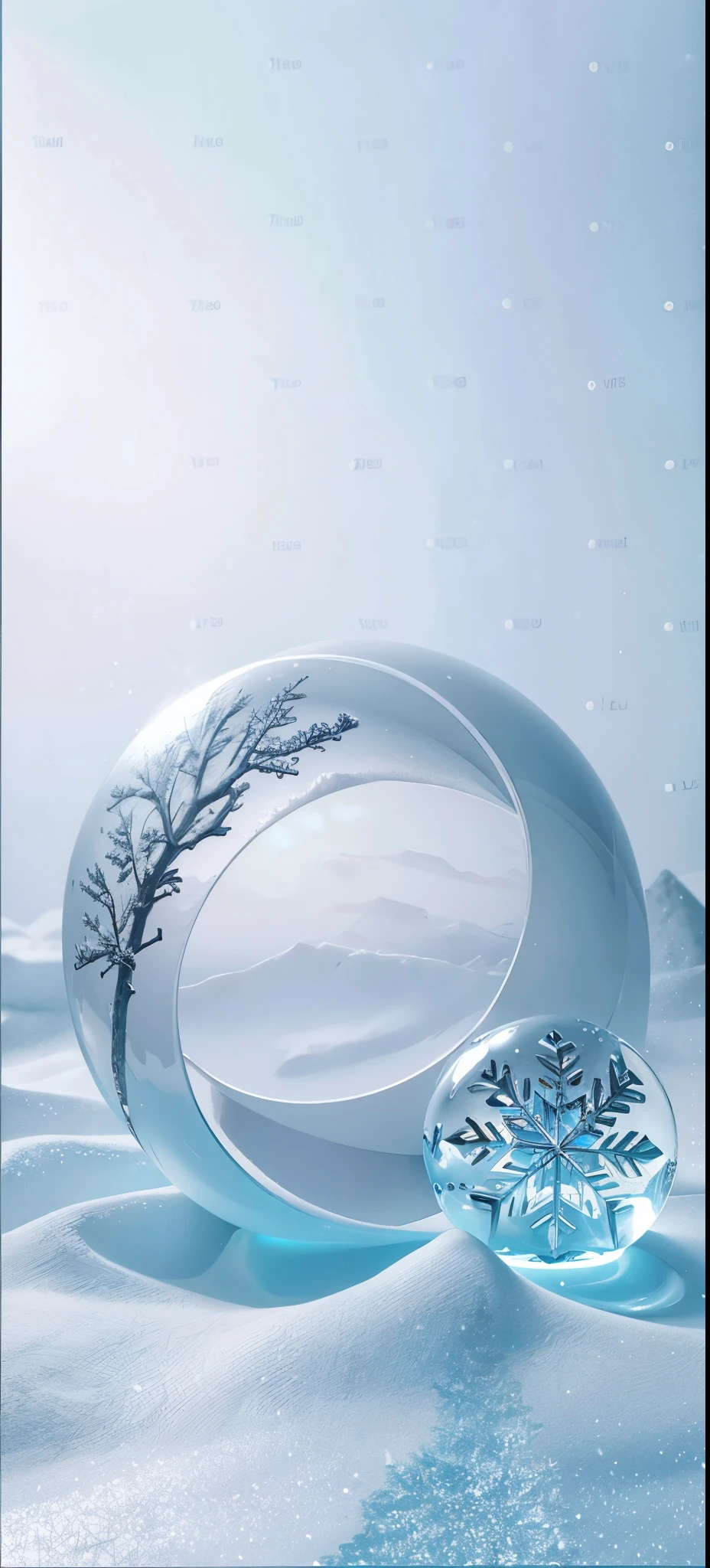 there is a snowball there,There is a tree inside, (((crystal snowball))), snowball, Jungian Symbols of Winter, snowball, Inside the snowball, icy, Cold, glinting particles of ice, Arte conceitual de inverno, glass orbs, winter atmosphere, fantasia de cena de inverno, Vray caustics, cold environment, freeze time effect, snow and ice, Cold snow